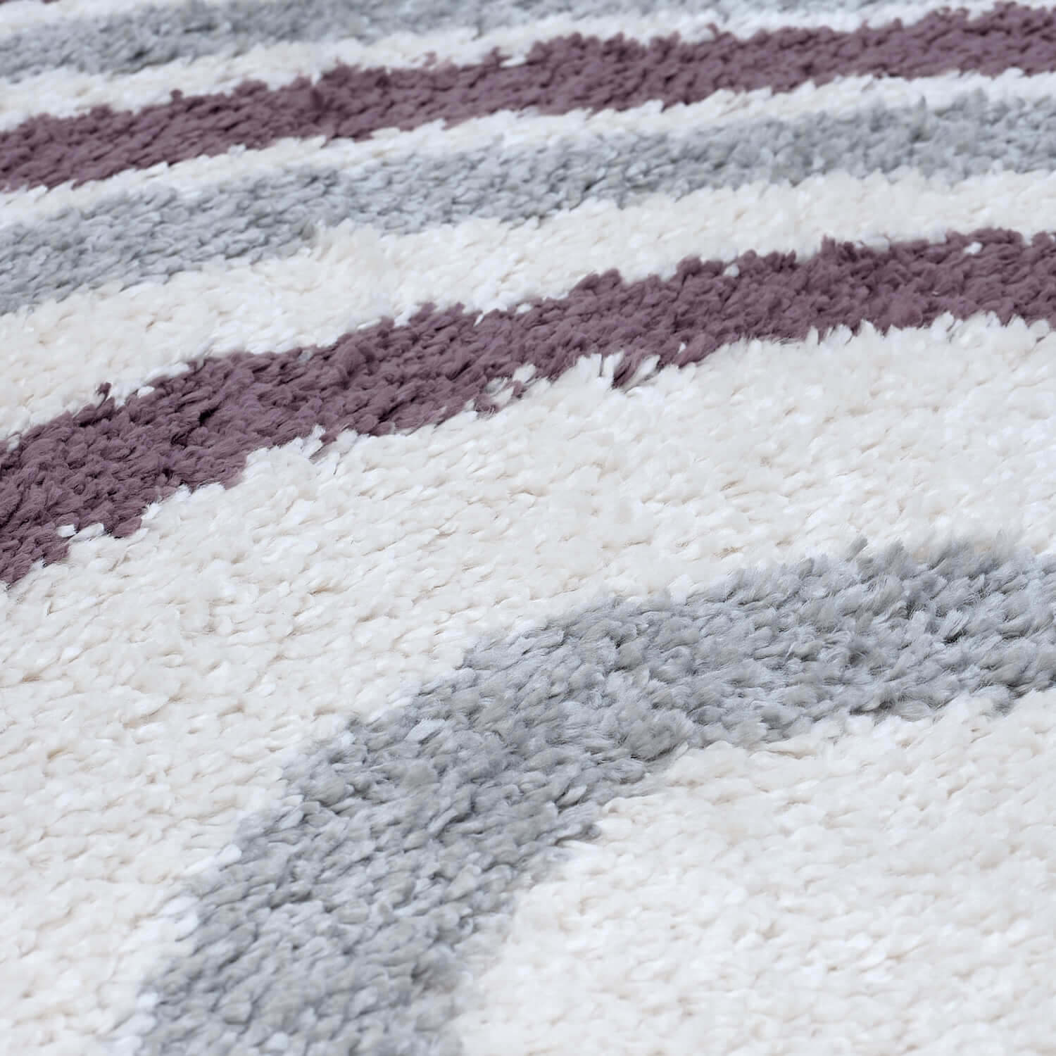 Moodi Shaggy Grey and Purple Smokeberry Runner Rug by The Rugs, featuring soft shaggy texture and vibrant color blend.