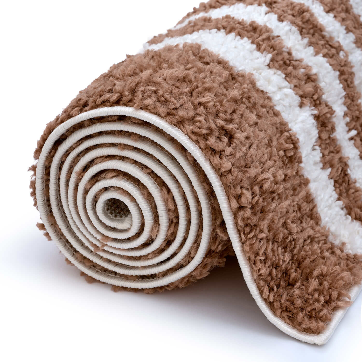 Moodi Shaggy Terra Tawny Runner Rug by The Rugs, rectangular shape with plush shaggy texture in warm tawny color.