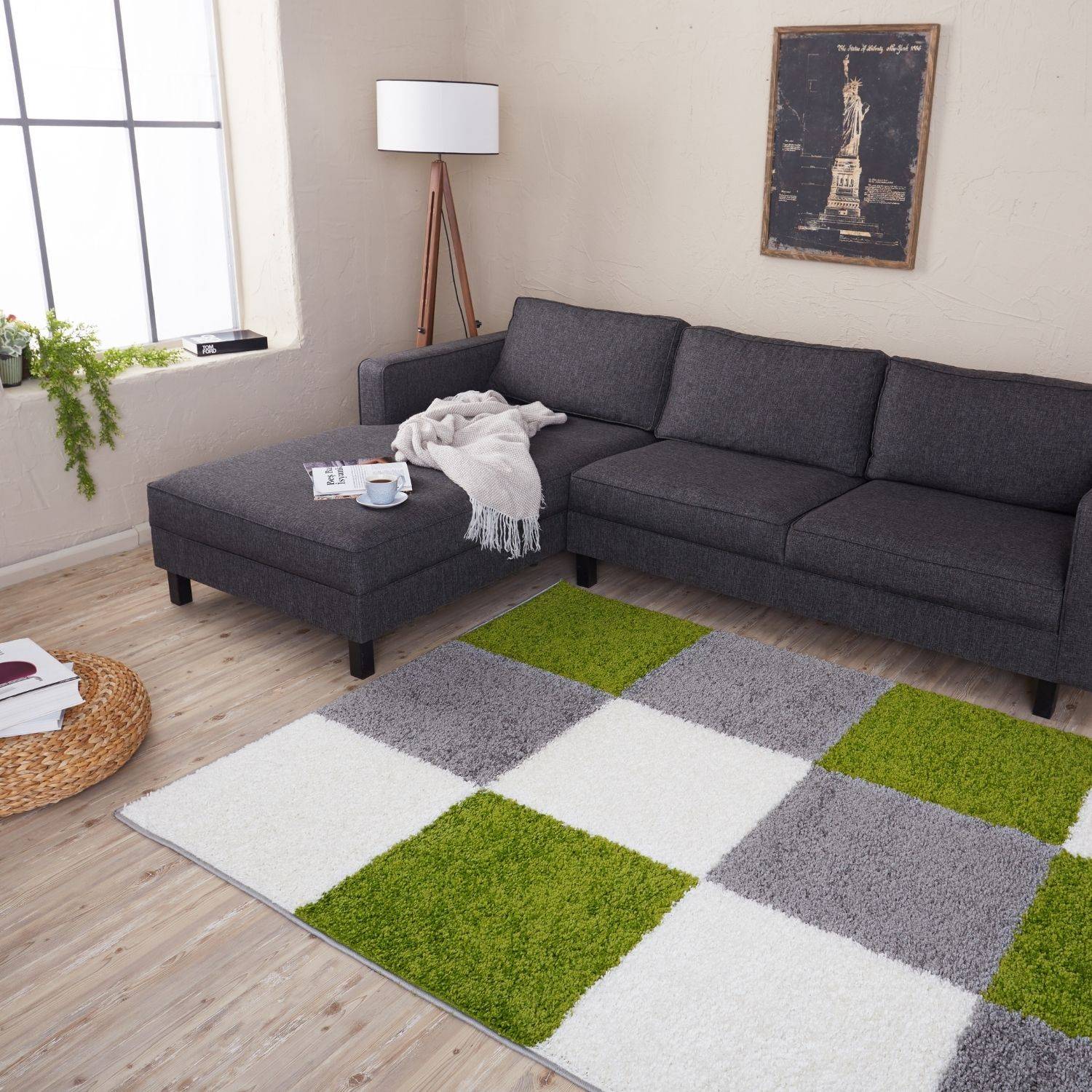 Myshaggy Geometric Green Rug