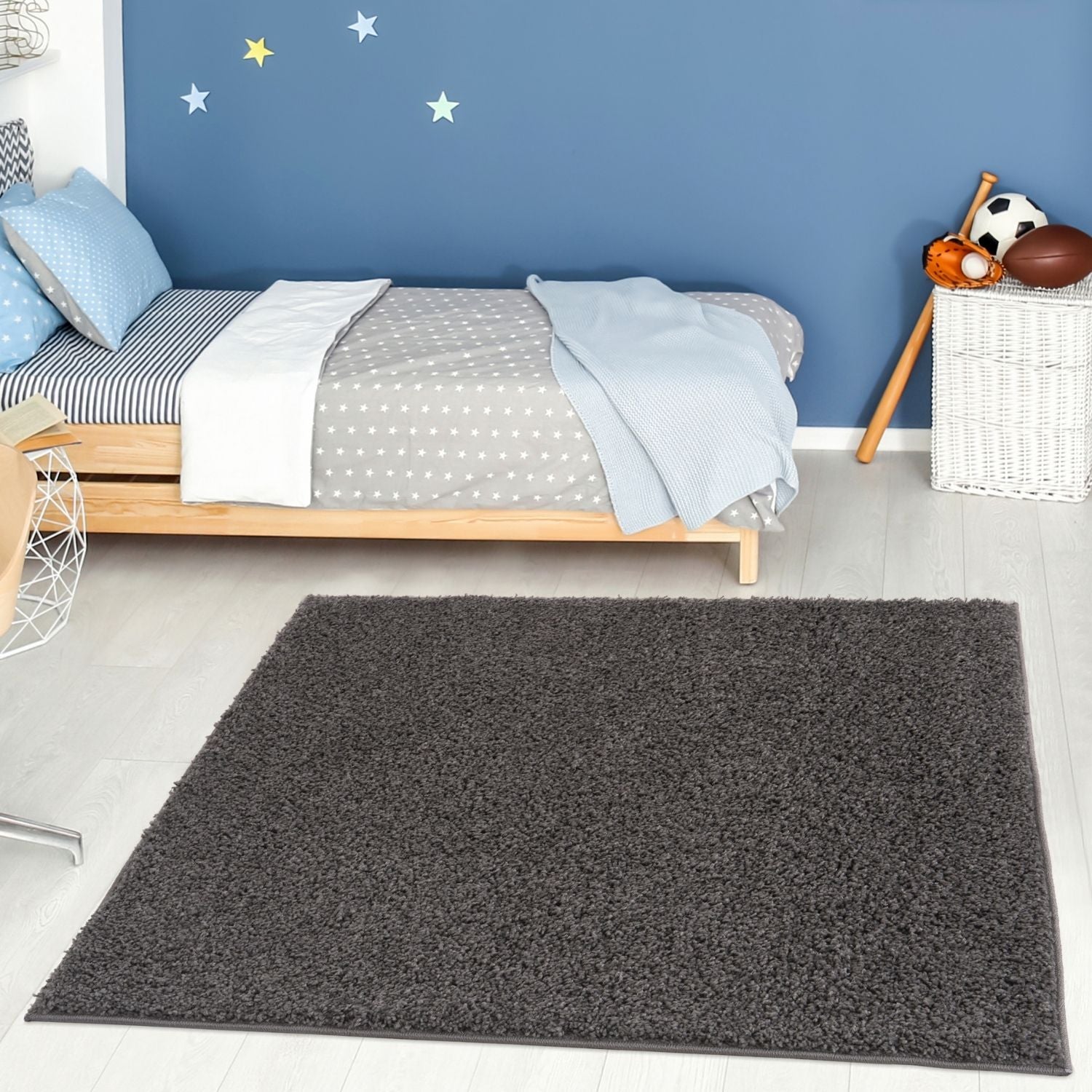 Myshaggy Solid Dark Grey Rug