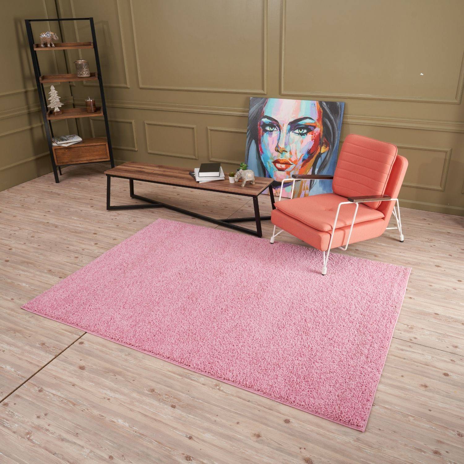 Myshaggy Solid Pink Rug