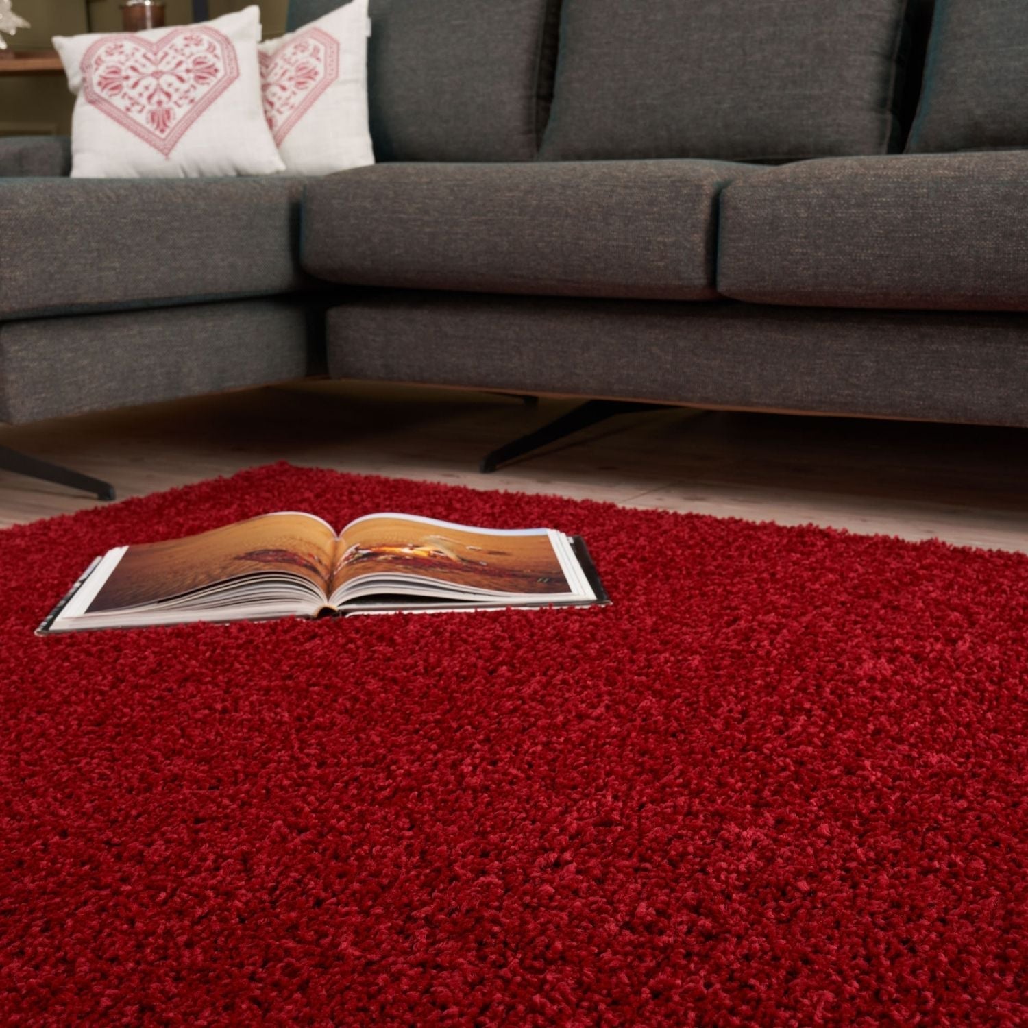 Myshaggy Solid Red Rug