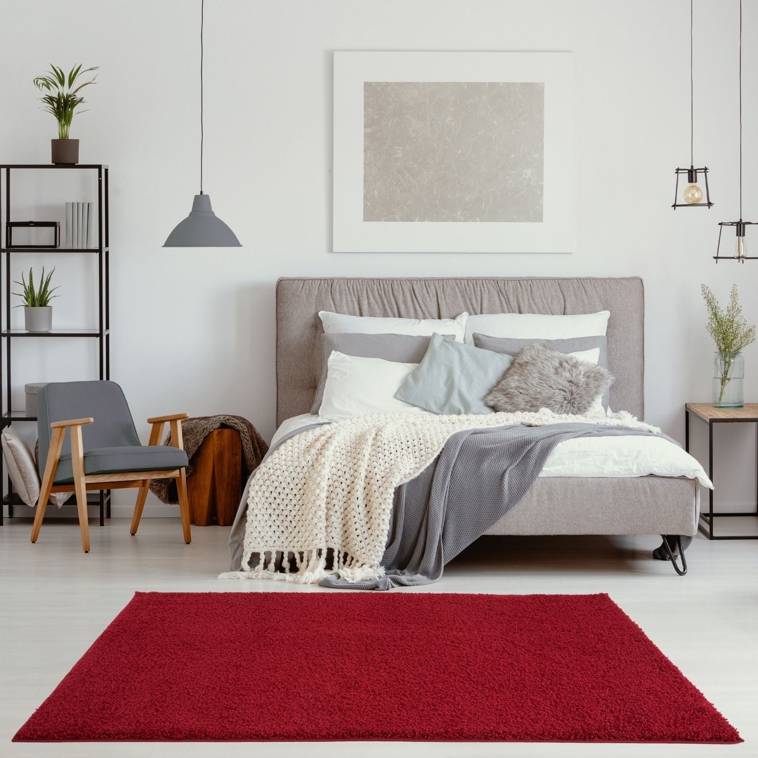 Myshaggy Solid Red Rug