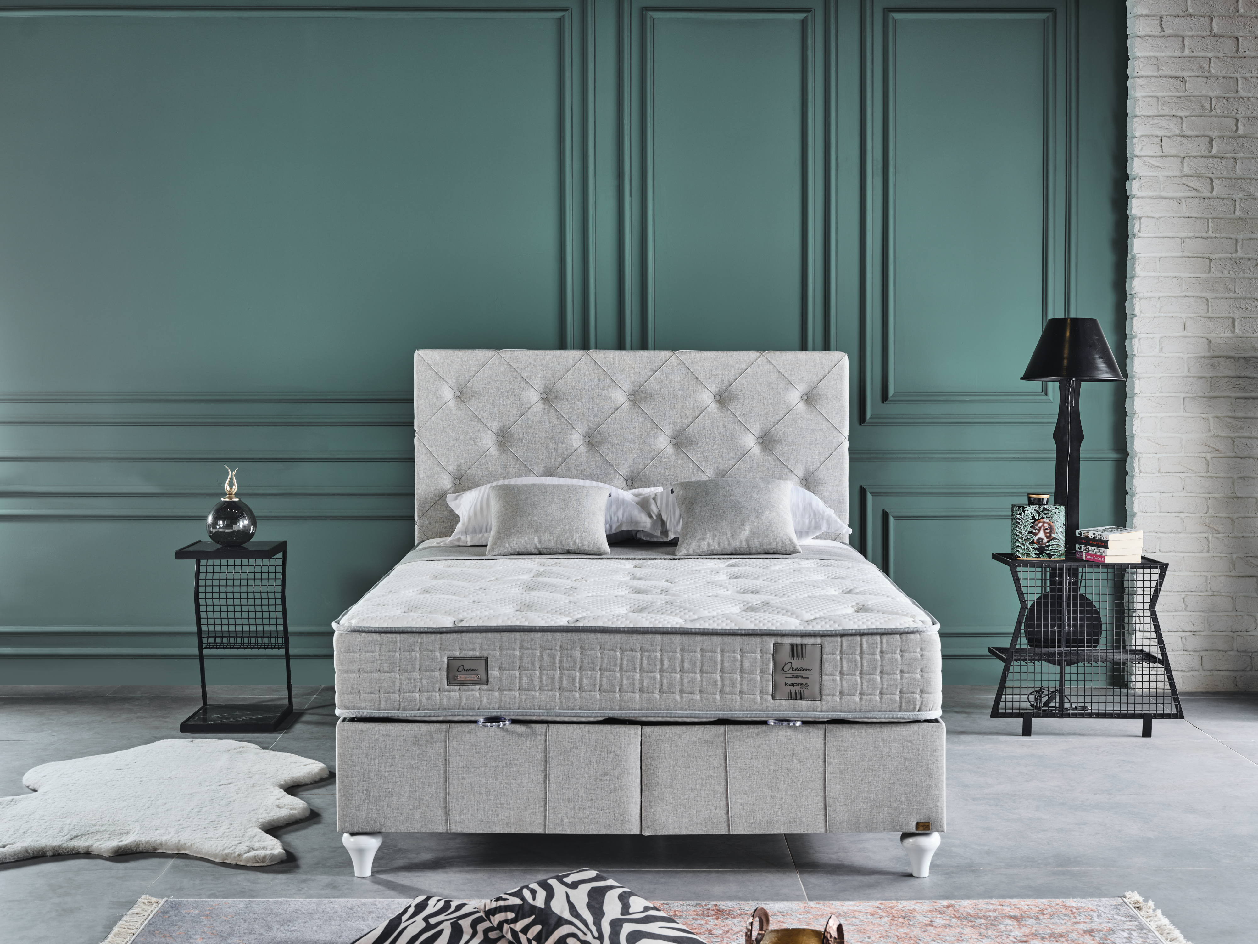 Dream Bed Sets by Netline Home Interior featuring a stylish bedroom comfort bed set with soft fabric and elegant design.