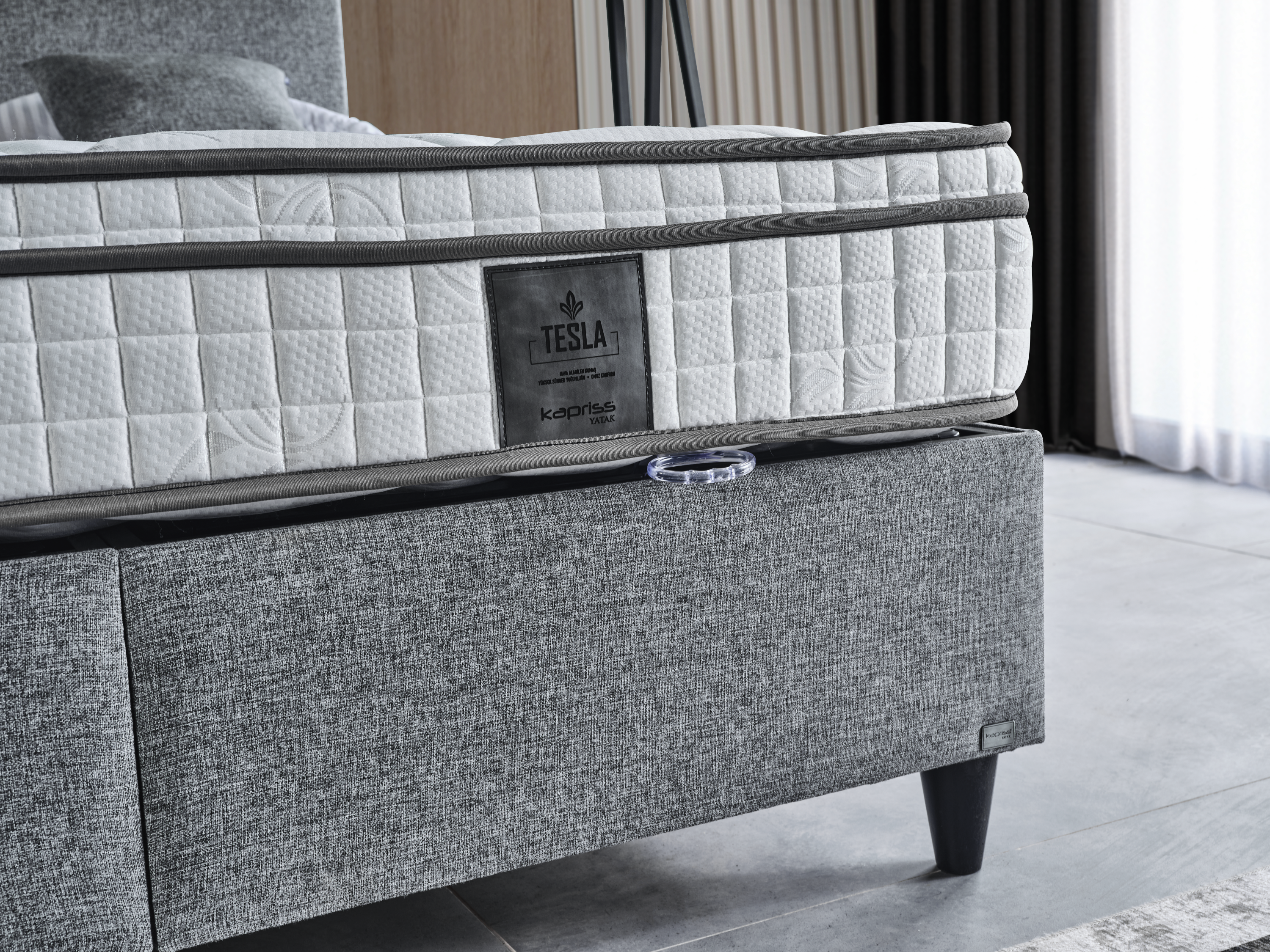 Tesla Bed Sets by Netline Home Interior, stylish bedroom comfort with a cozy, modern bedding set displayed on a neatly made bed.