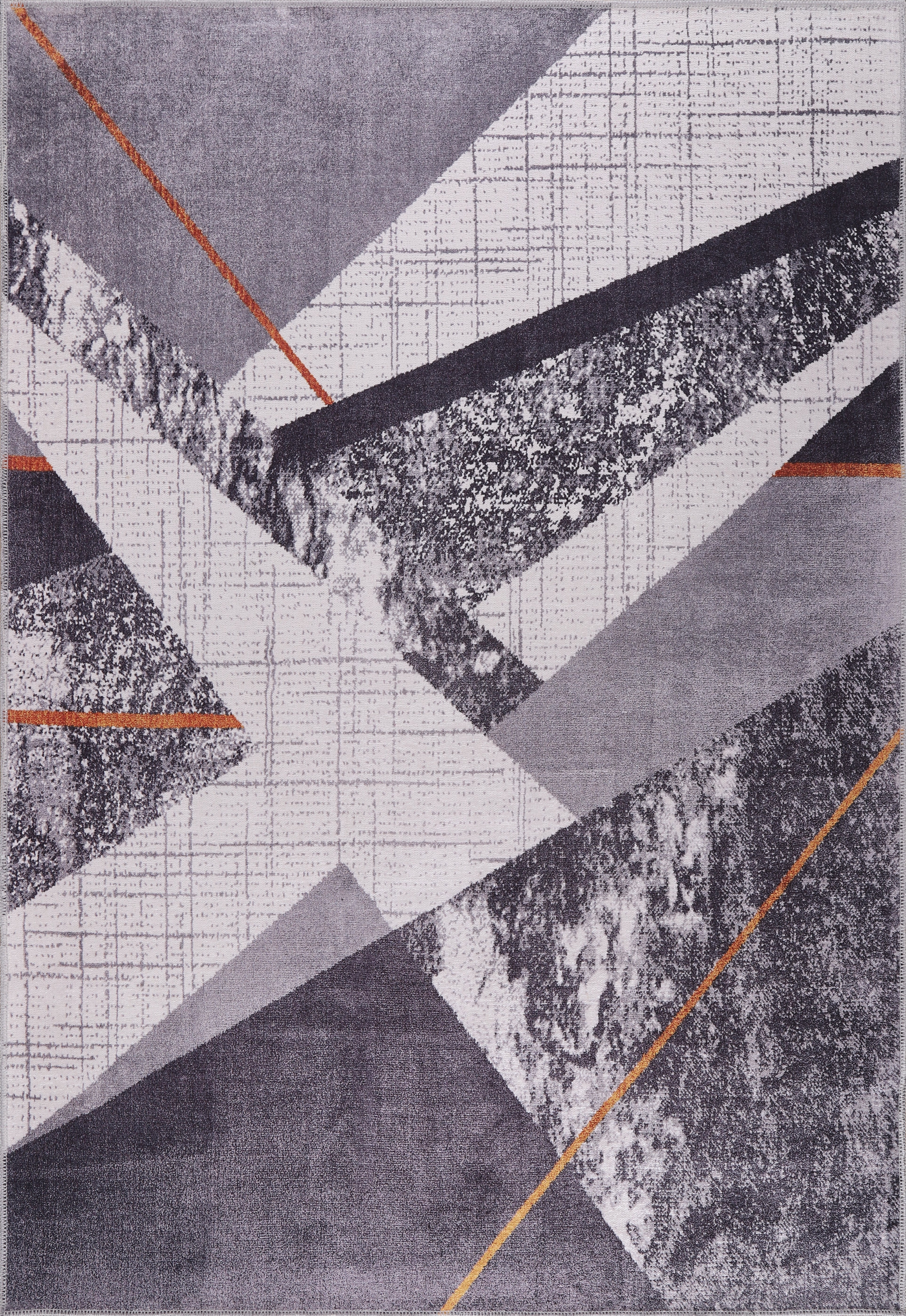 Netline Home Rugs Depot Bohemian Grey Striped Washable Rug Design NL1005