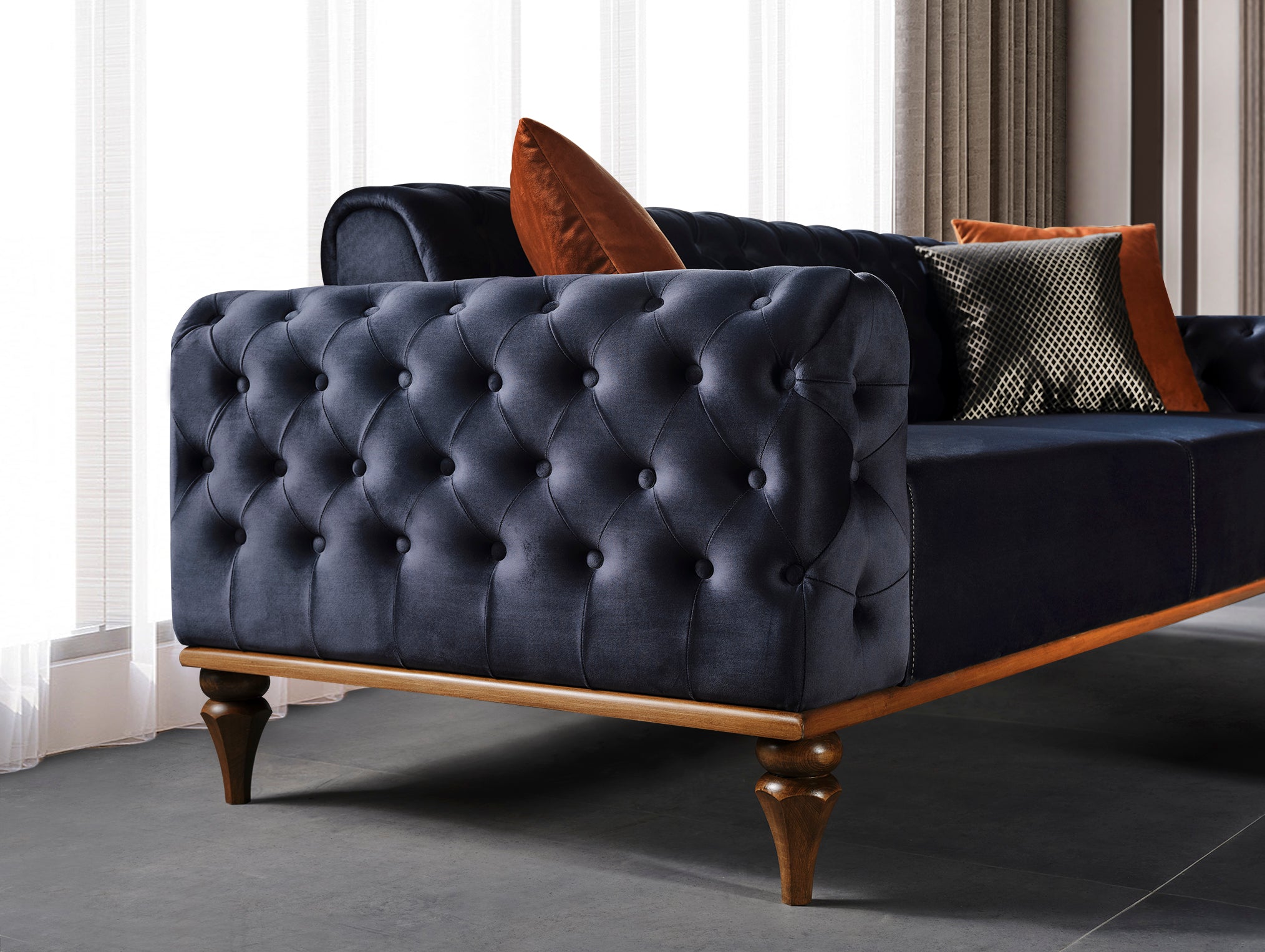 Netline Home Interior Miranda 3 Seater Sofa with plush cushions and modern design, perfect for stylish everyday comfort.