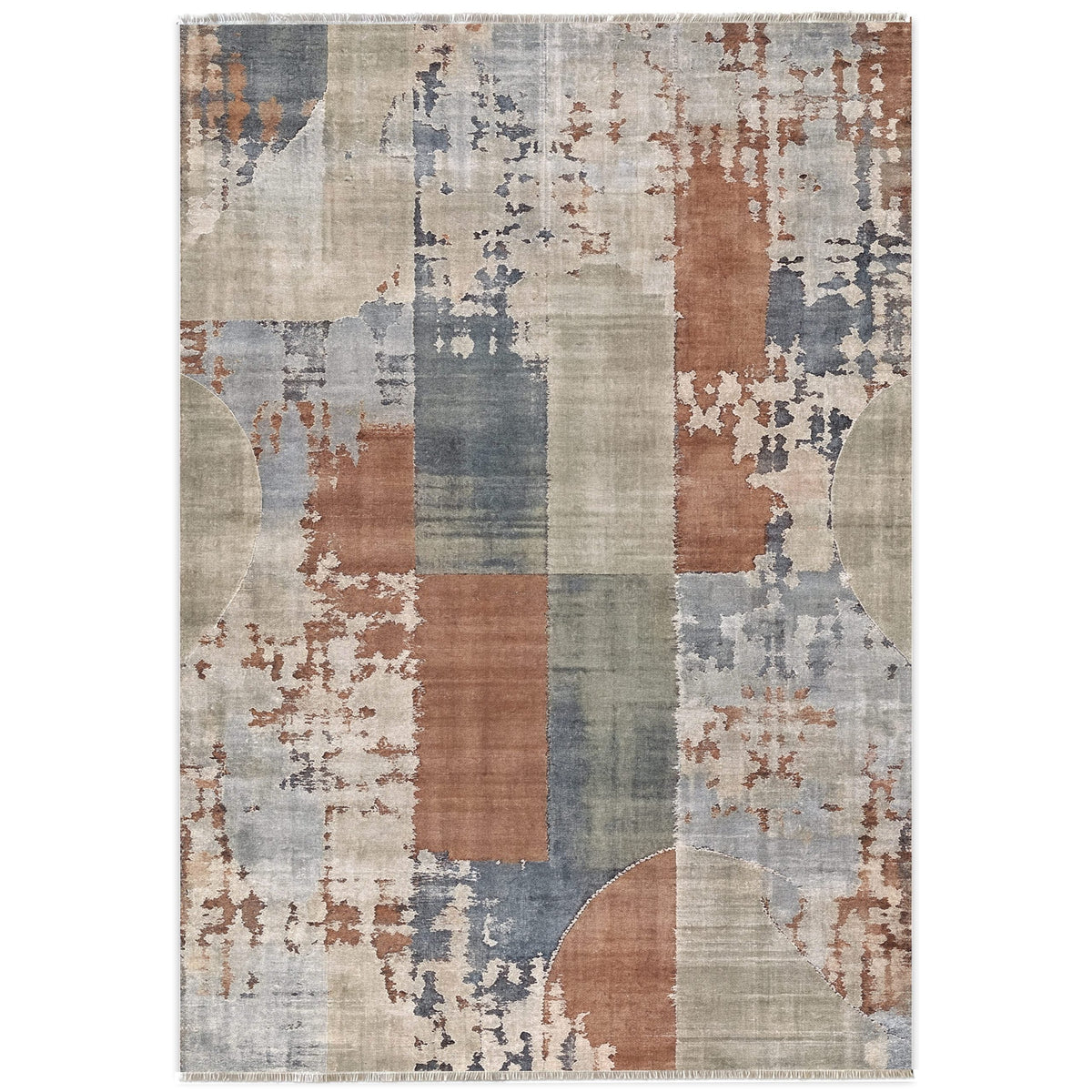 Regal Geometry Navy Blue Washable Rug by Netline Home