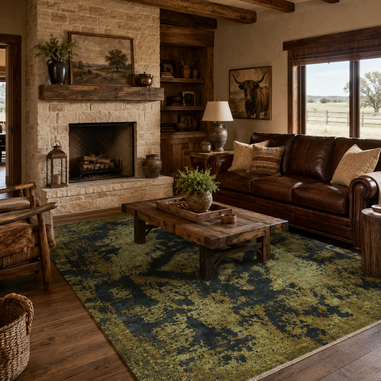 Netline Home Yellow Gold Black Anthracite Vintage Machine Washable Chenille Rug Design NH7020