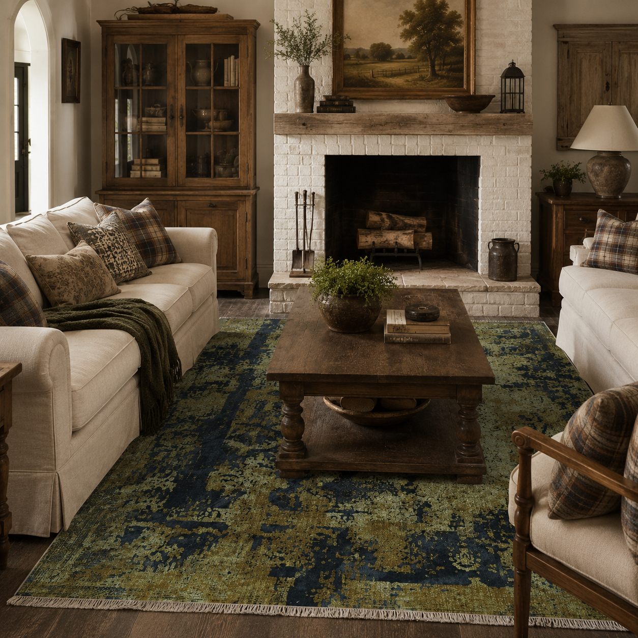 Netline Home Yellow Gold Black Anthracite Vintage Machine Washable Chenille Rug Design NH7020