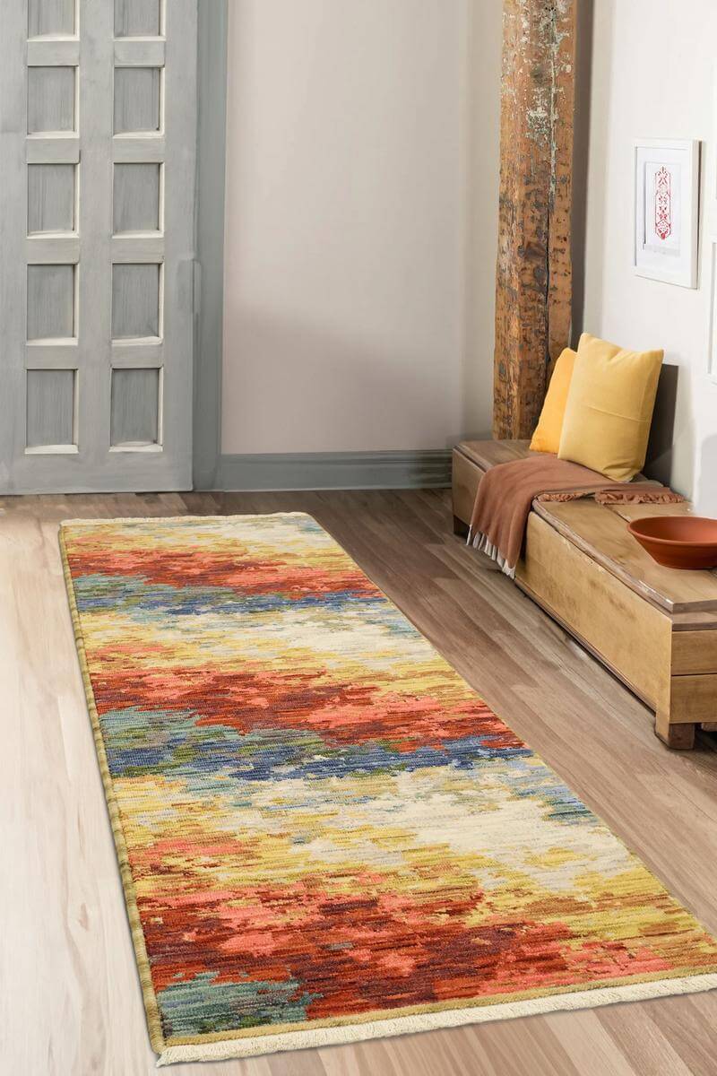 Nomad Abstract Wool-Blend Rug – Multicolour