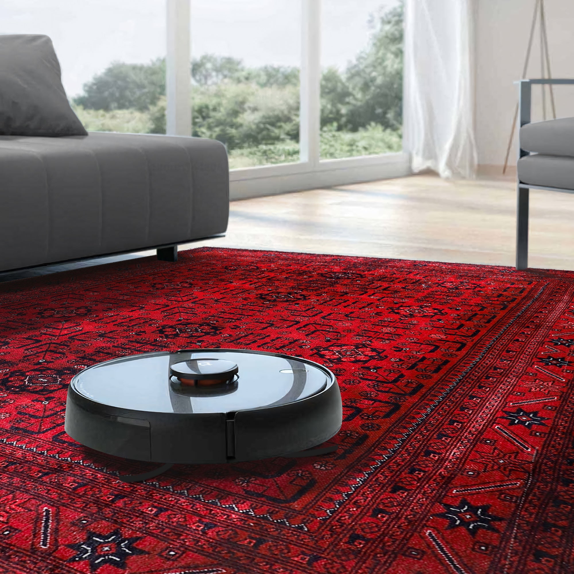 Netline Home Rugs Depot RW1001 – Machine Washable Red Afghan Pattern Area Rug | Traditional Oriental Geometric Design for Living Room, Bedroom & Office