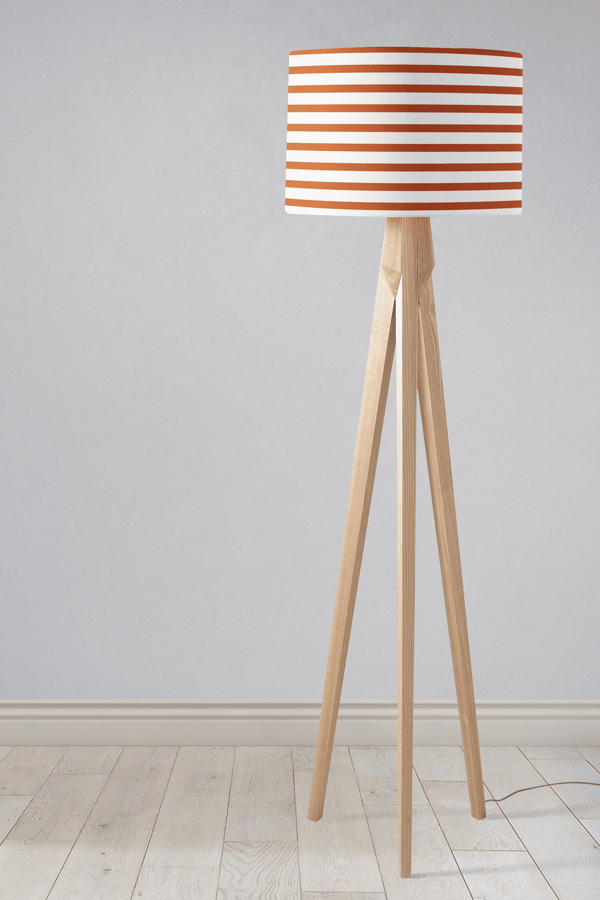 Orange and White Geometric Striped Lampshade – Ceiling & Table Compatible