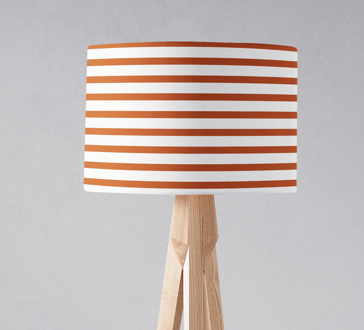 Orange and White Geometric Striped Lampshade – Ceiling & Table Compatible