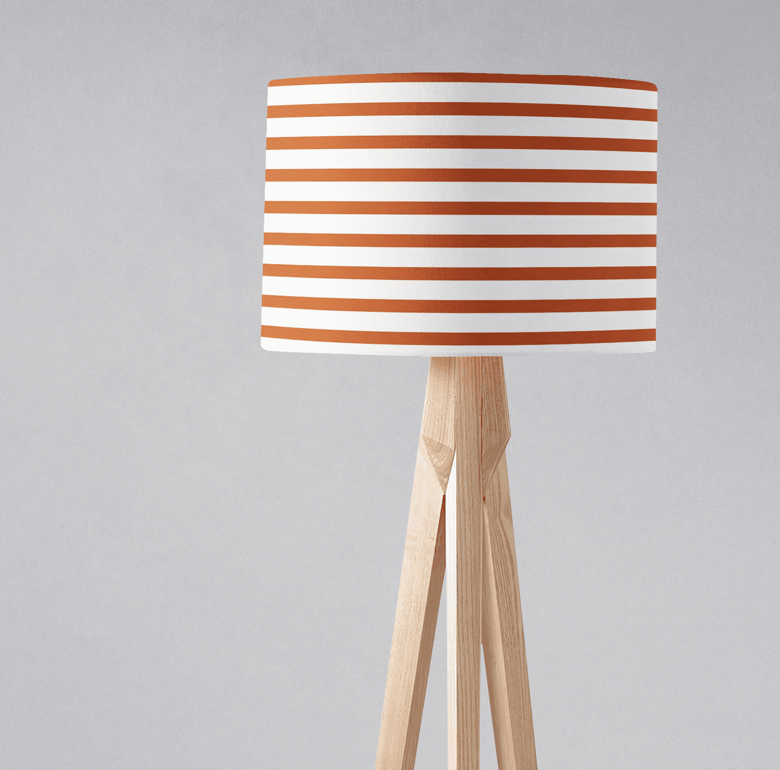 Orange and White Geometric Striped Lampshade – Ceiling & Table Compatible