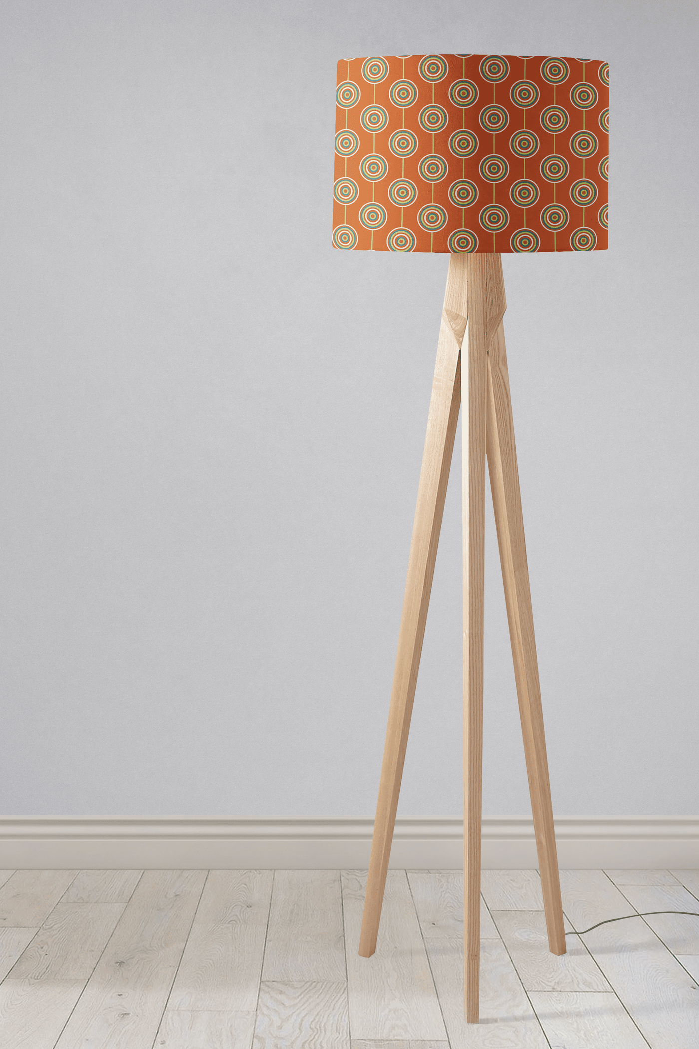 Orange Retro Circles Design Lampshade – Ceiling & Table Compatible