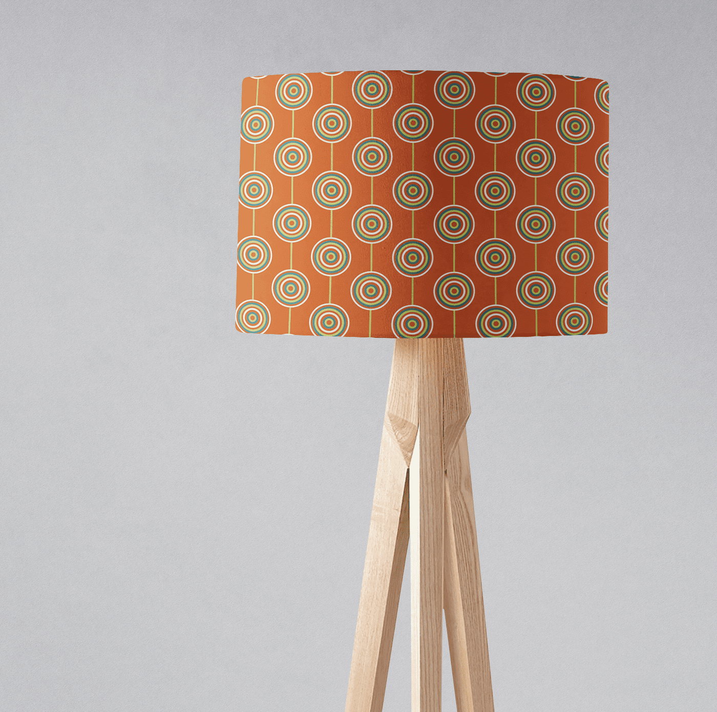 Orange Retro Circles Design Lampshade – Ceiling & Table Compatible