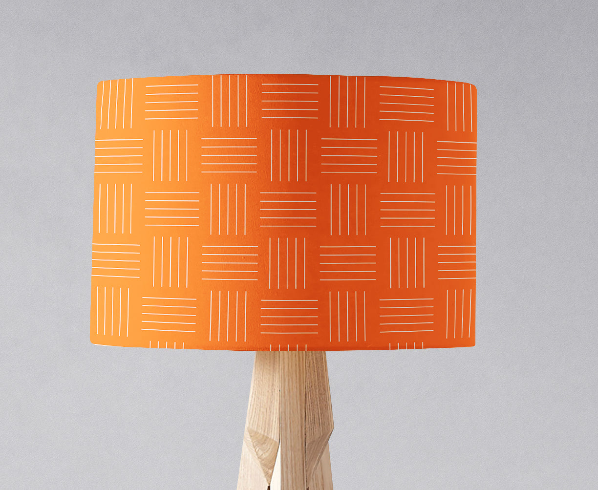 Orange Lines Geometric Contemporary Lampshade – Ceiling & Table Compatible