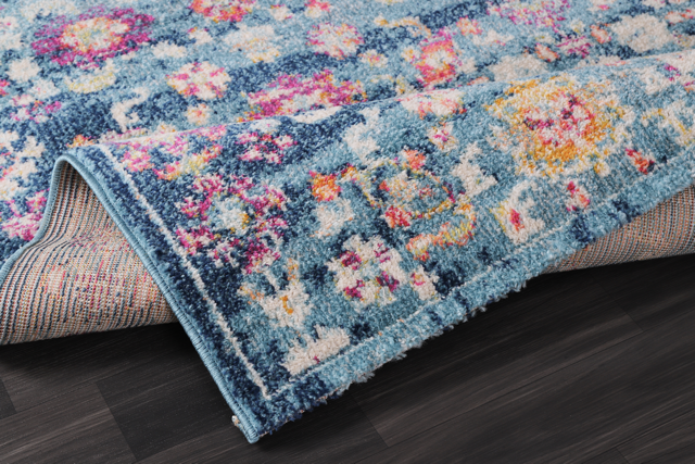 Vintage Area Rug 7654 – Navy Overdyed Floral
