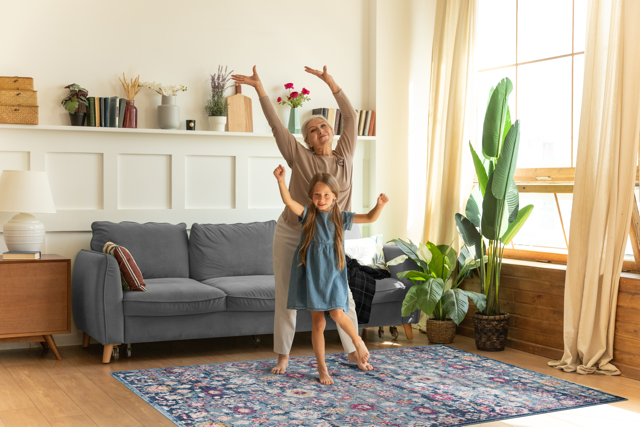 Vintage Area Rug 7654 – Navy Overdyed Floral