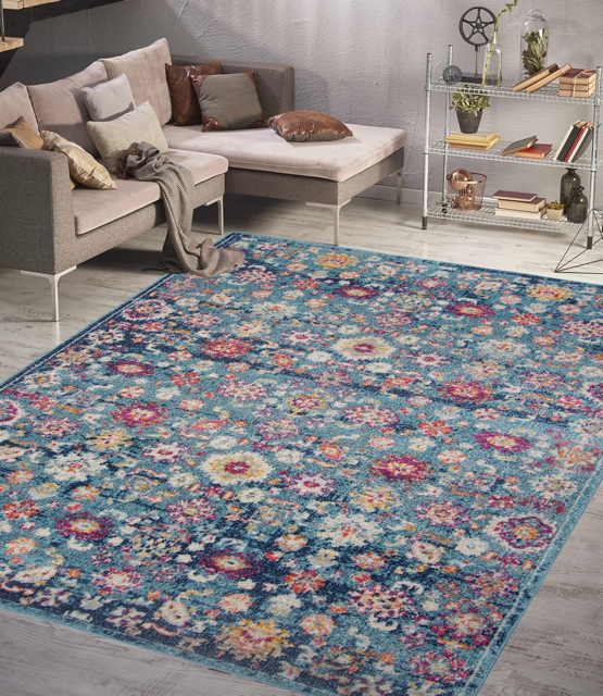 Vintage Area Rug 7654 – Navy Overdyed Floral