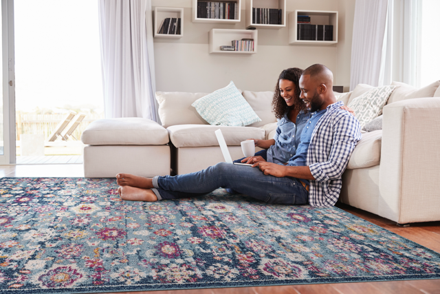 Vintage Area Rug 7654 – Navy Overdyed Floral