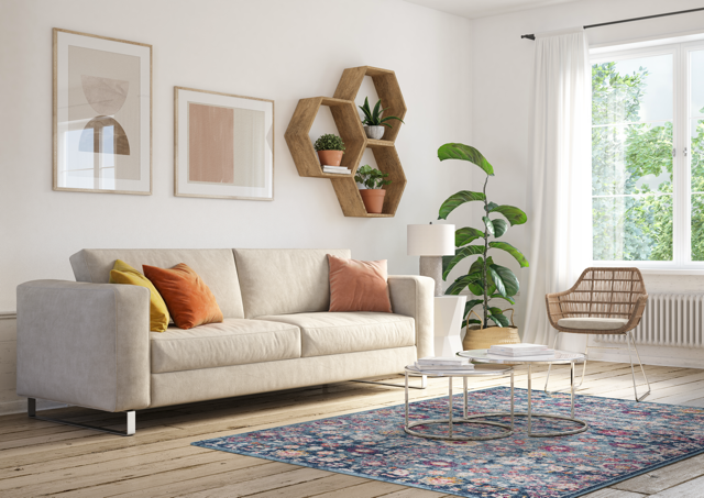 Vintage Area Rug 7654 – Navy Overdyed Floral