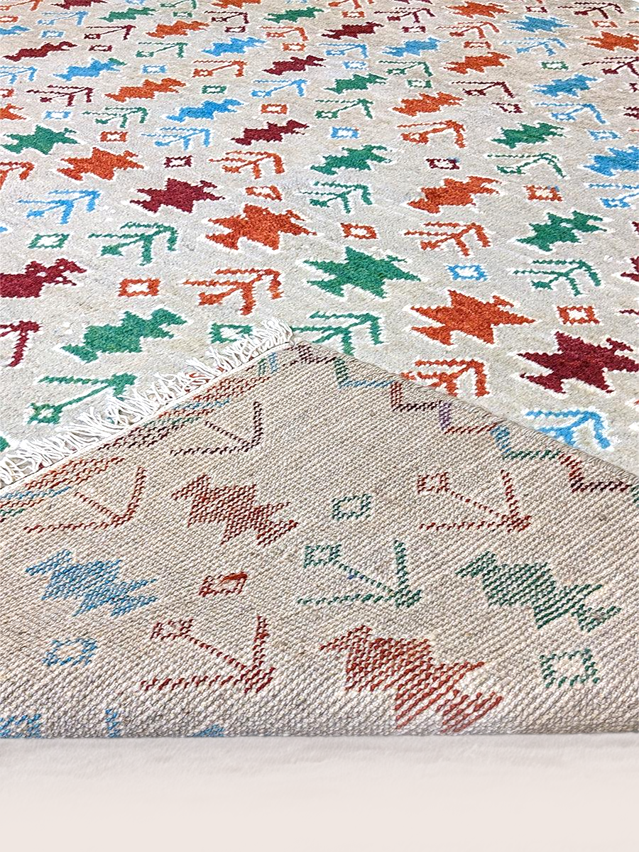 Tangerine Hand Knotted Rug - 278 x 199 cm