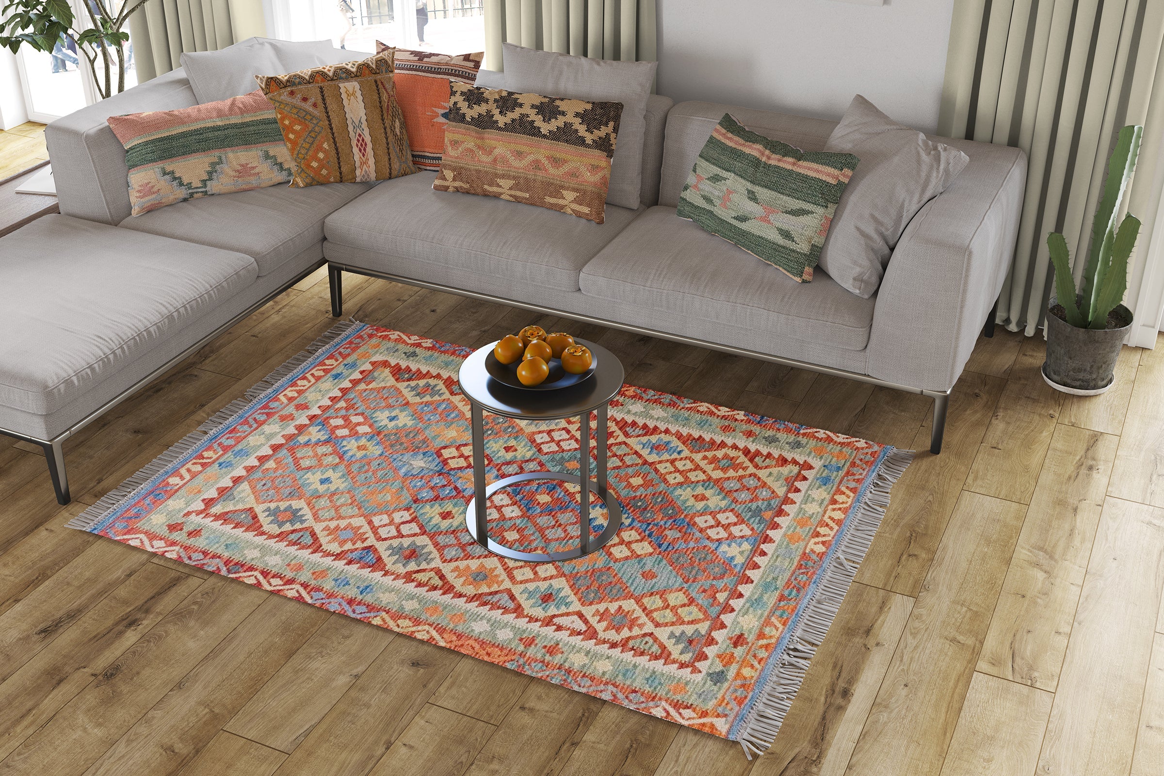 Maimana Afghanistan Kilim Rug - 203 x 150 cm