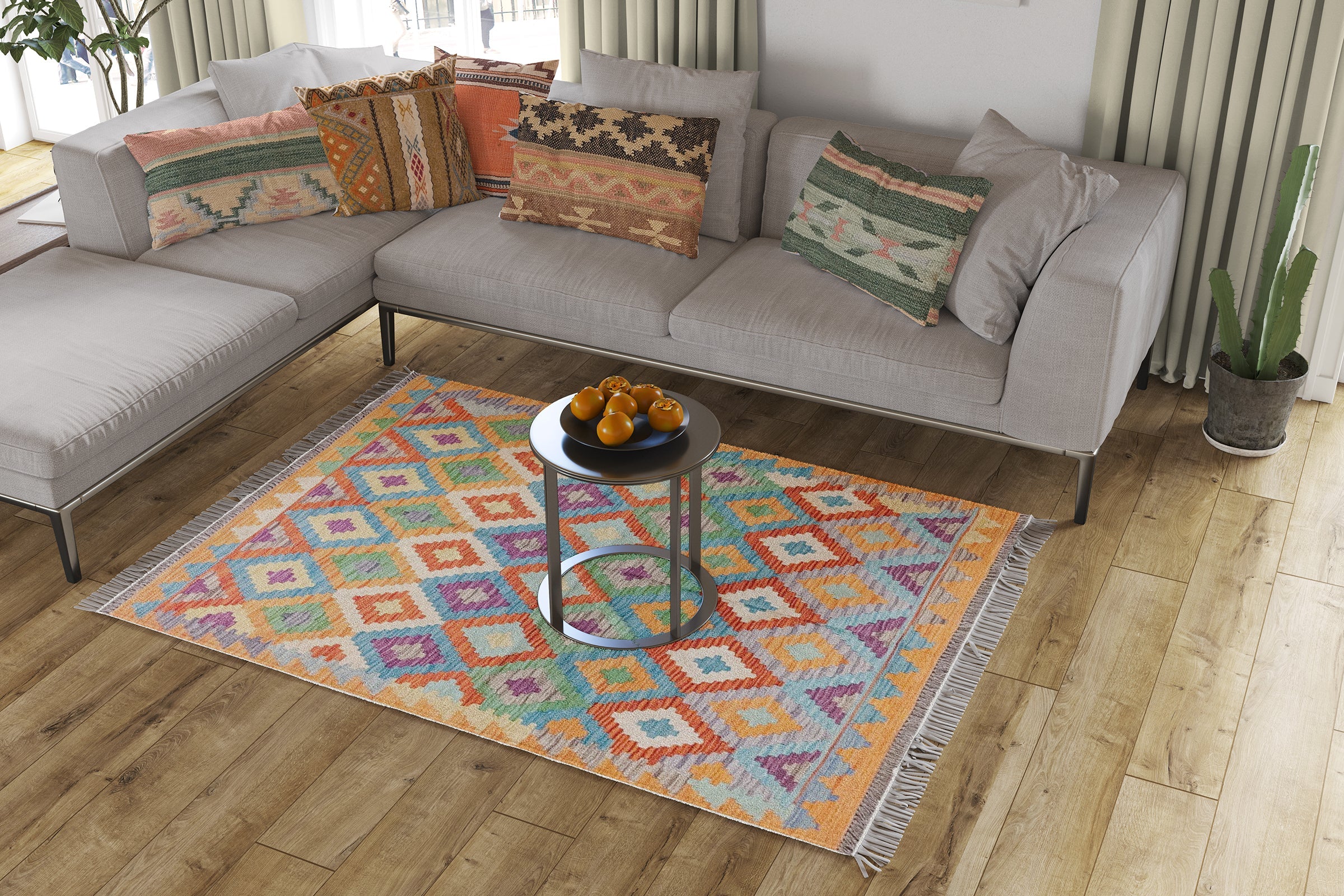 Maimana Afghanistan Kilim Rug - 170 x 132 cm