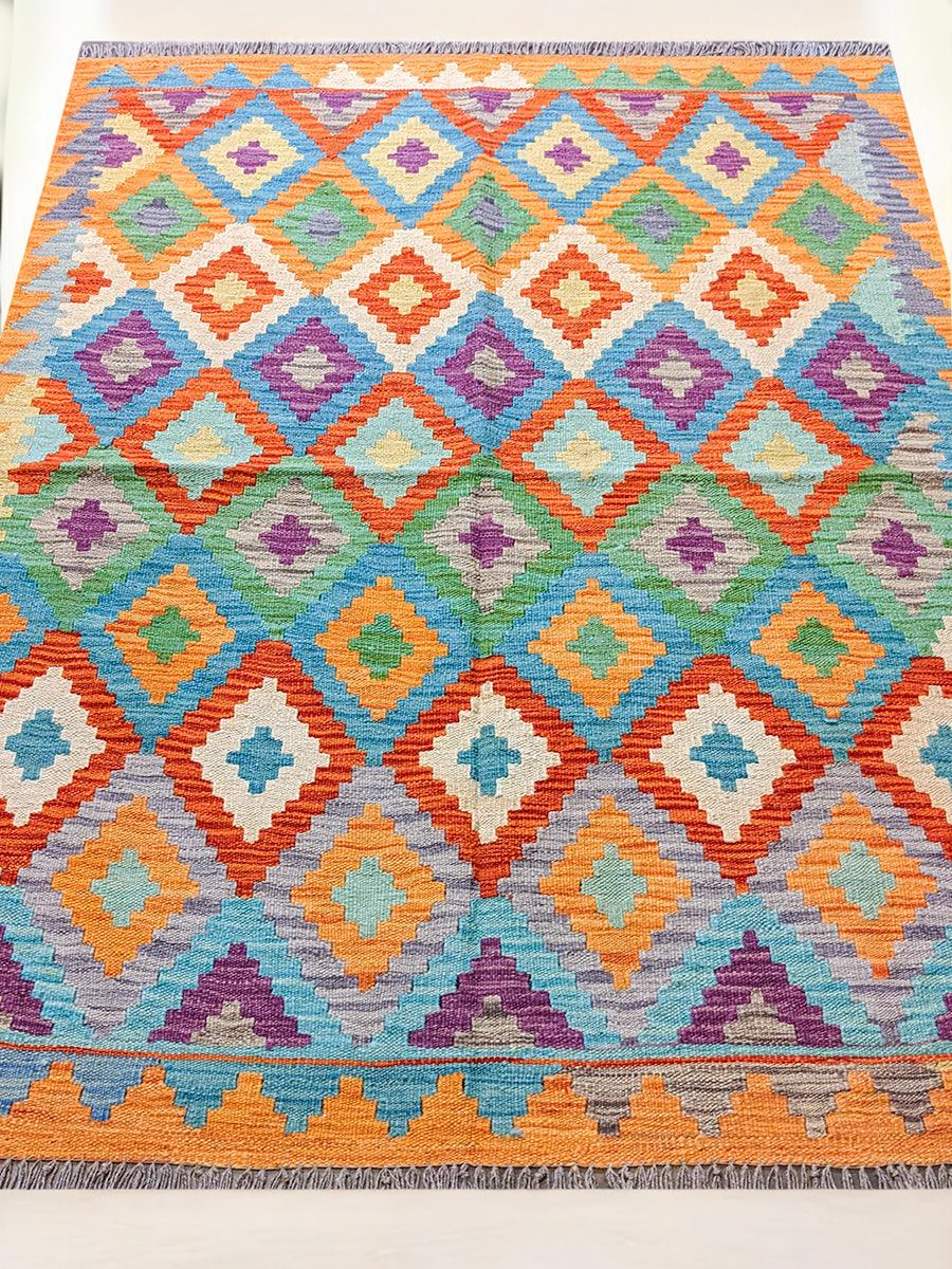 Maimana Afghanistan Kilim Rug - 170 x 132 cm