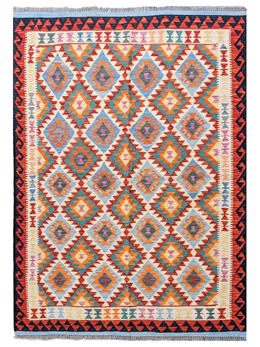 Maimana Afghanistan Kilim Rug - 196 x 152 cm