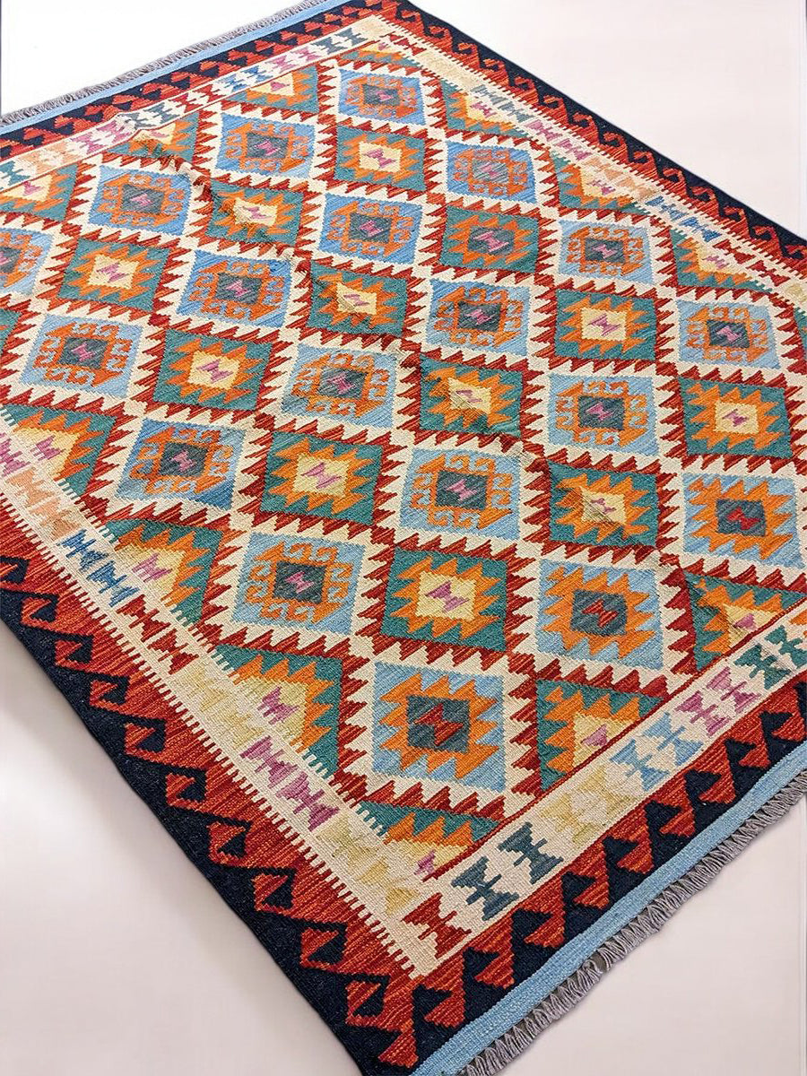 Maimana Afghanistan Kilim Rug - 196 x 152 cm