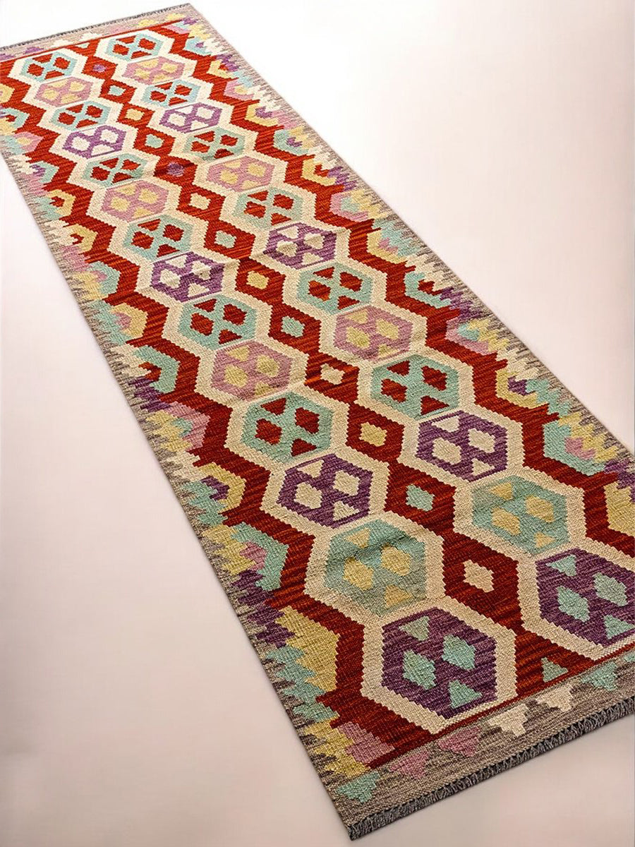 Maimana Afghanistan Kilim Rug - 287 x 81 cm