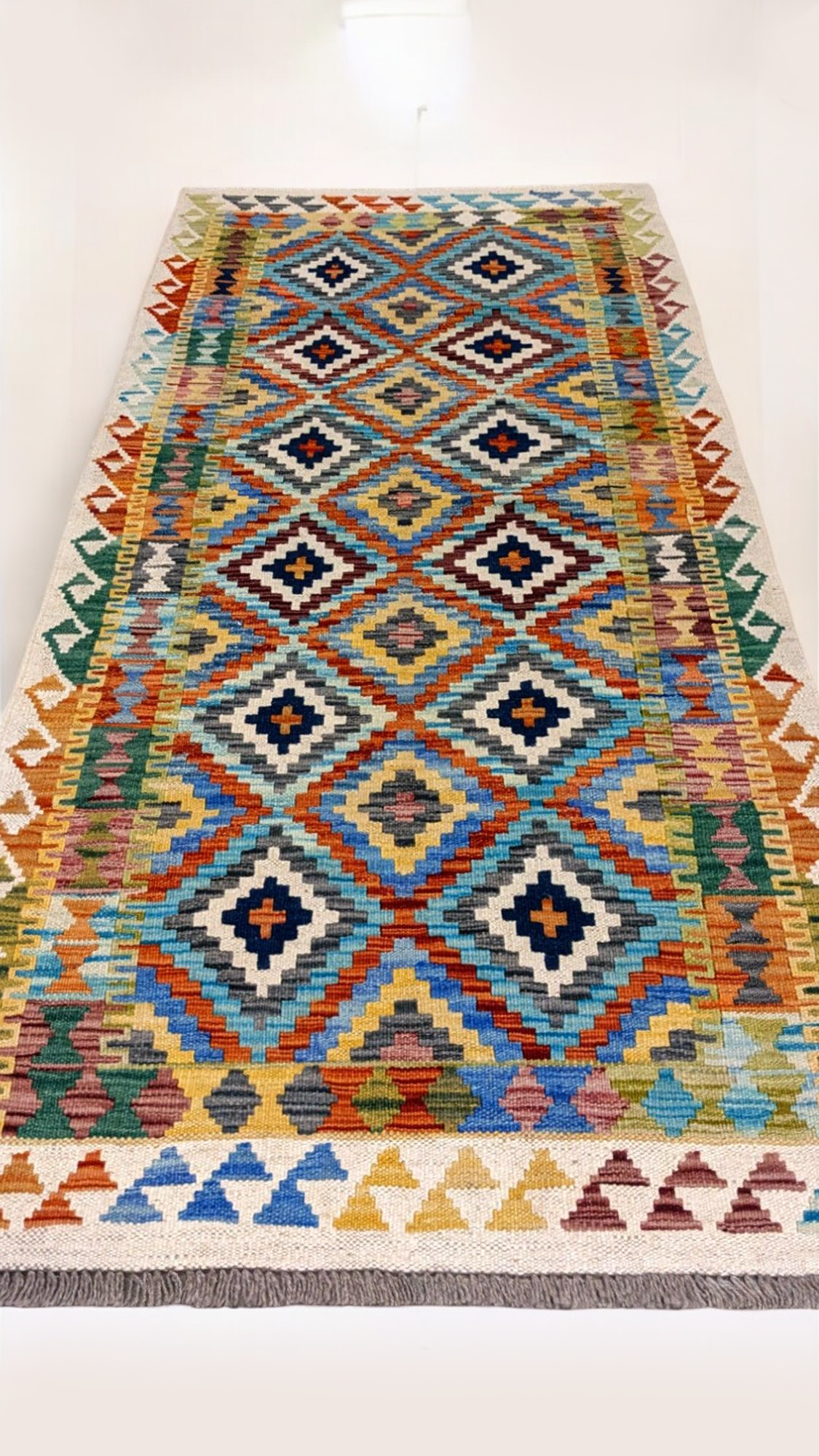 Maimana Afghanistan Kilim Rug - 193 x 84 cm