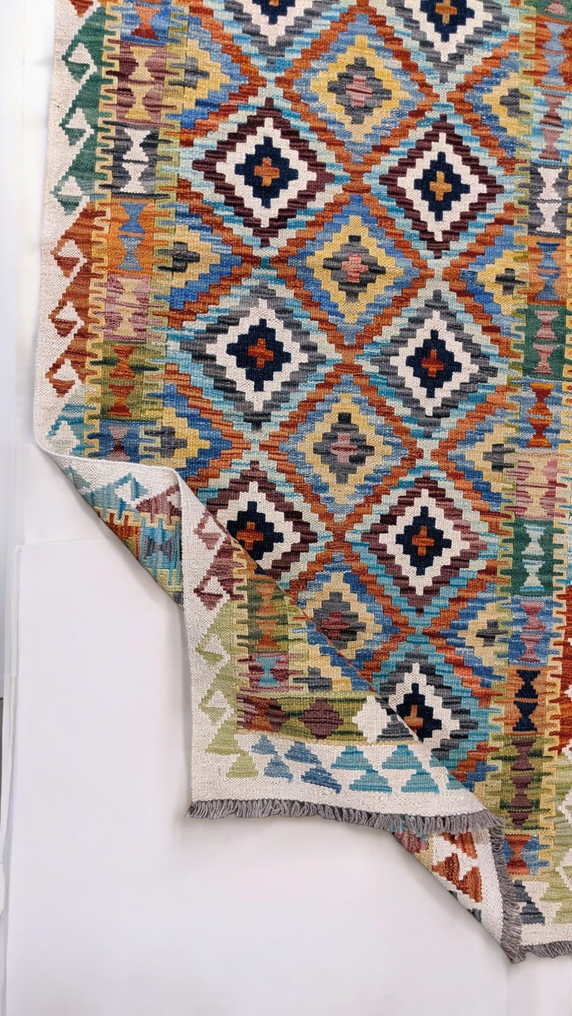 Maimana Afghanistan Kilim Rug - 193 x 84 cm