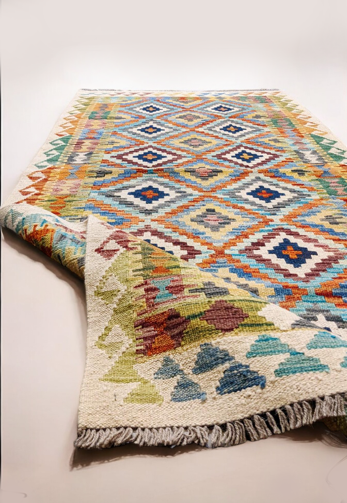 Maimana Afghanistan Kilim Rug - 193 x 84 cm