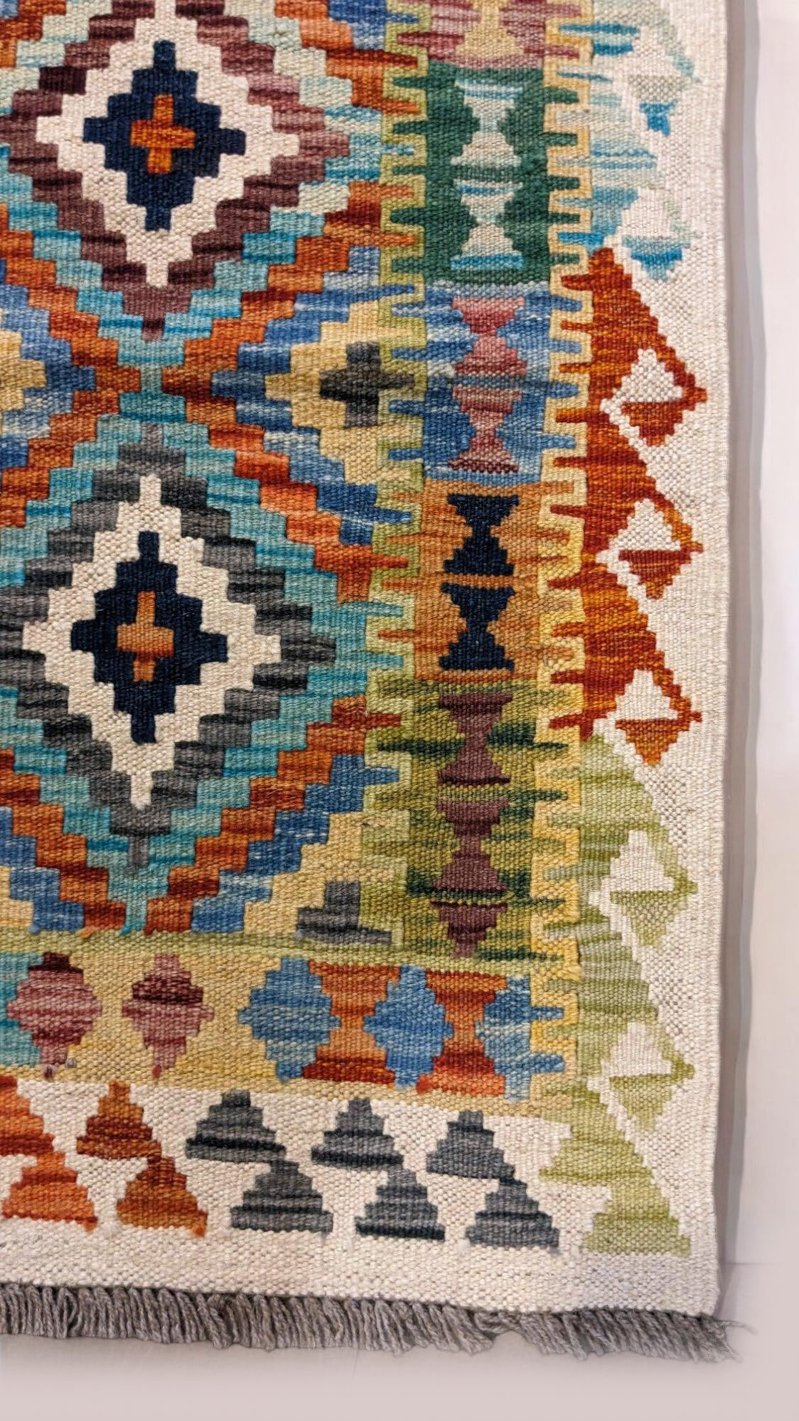 Maimana Afghanistan Kilim Rug - 193 x 84 cm