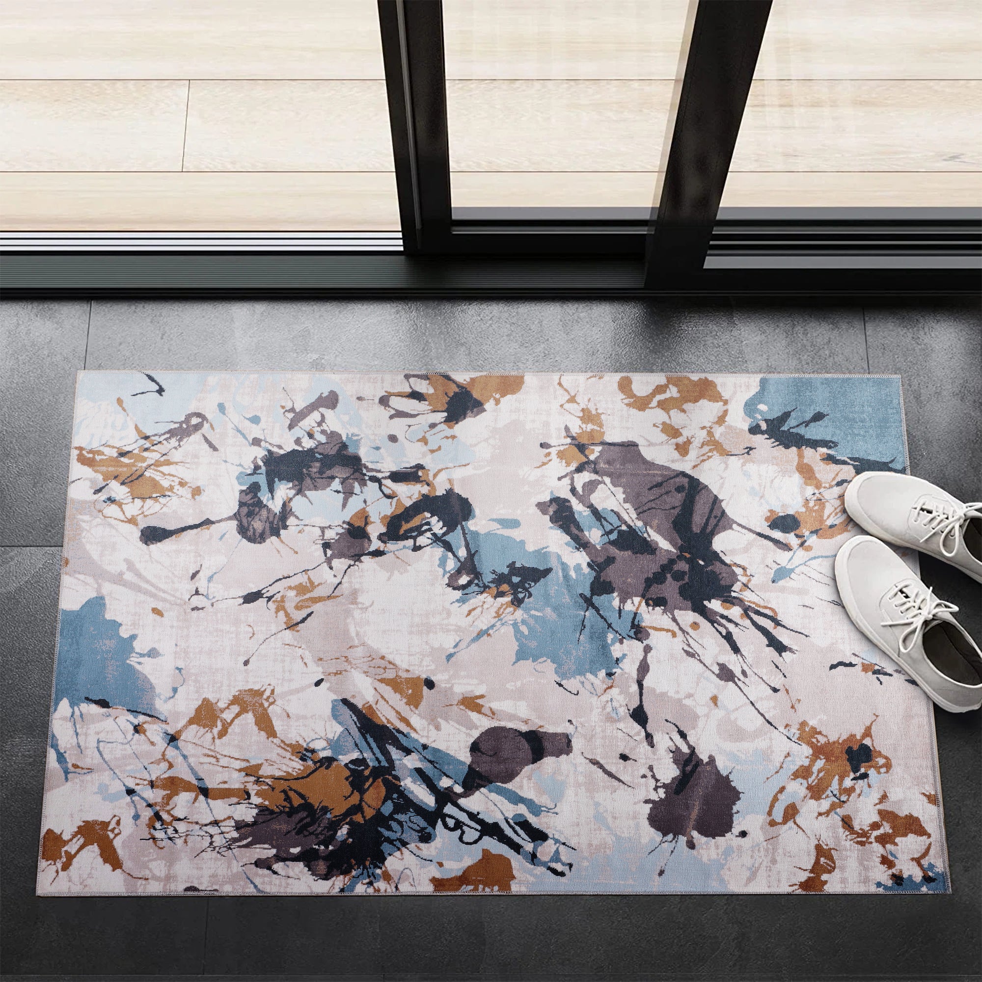 Netline Home Rugs Depot Bohemian Abstract Splash Washable Rug Design NL1004