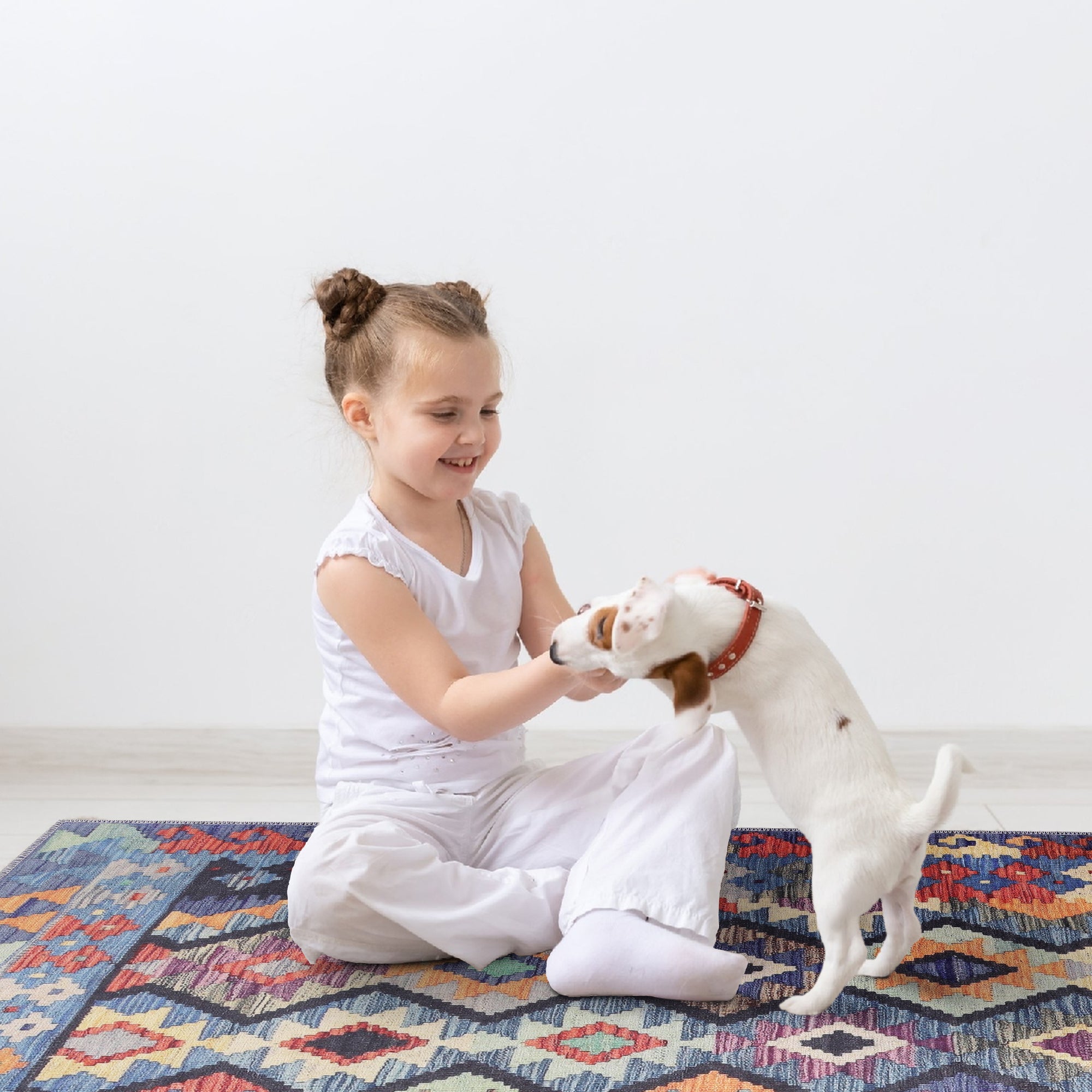 Netline Home Rugs Depot NH1314 – Machine Washable Multicolor Kilim Rug | Tribal Diamond Geometric Carpet for Living Room, Bedroom & Dining