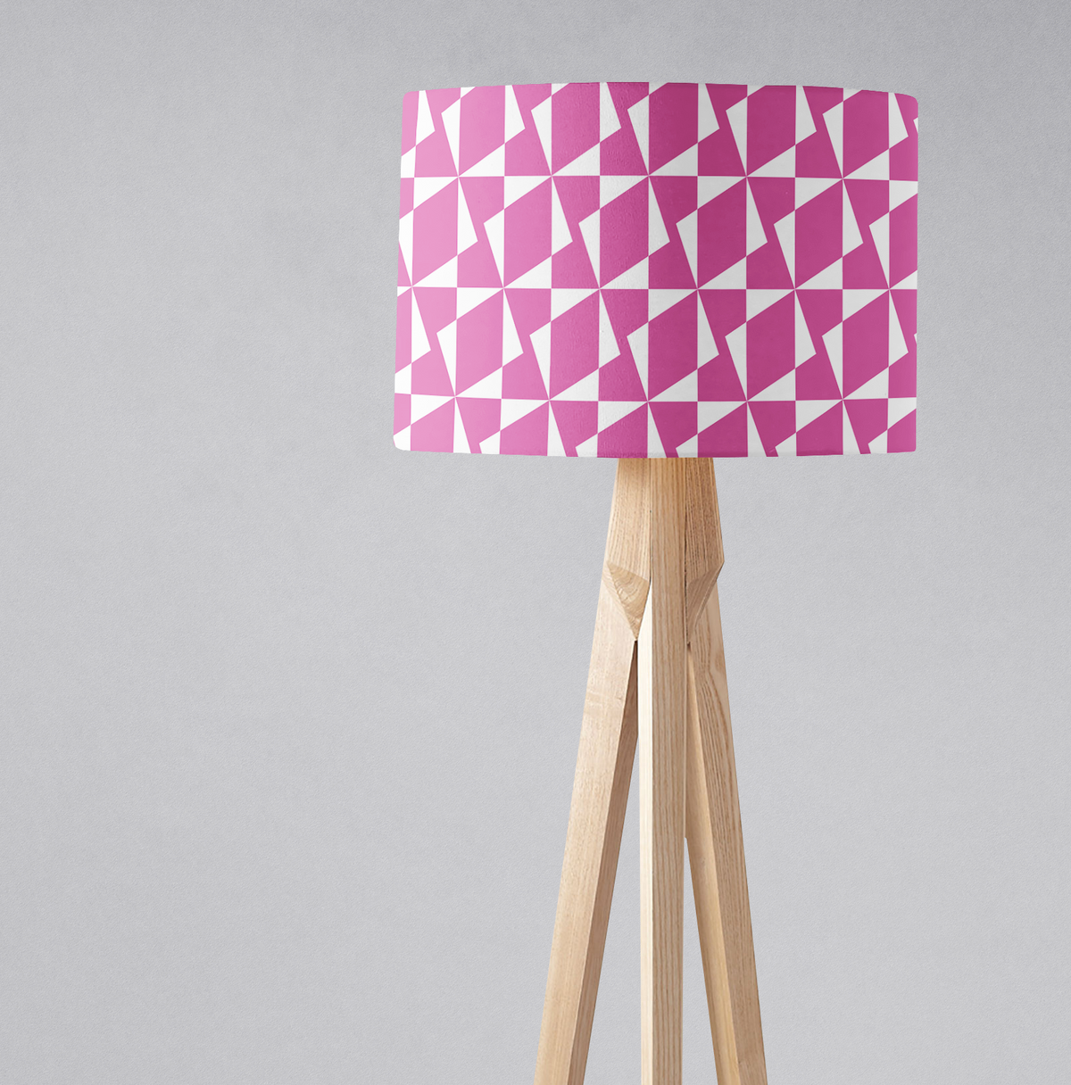 Pink Retro Geometric Lampshade – Ceiling & Table Compatible