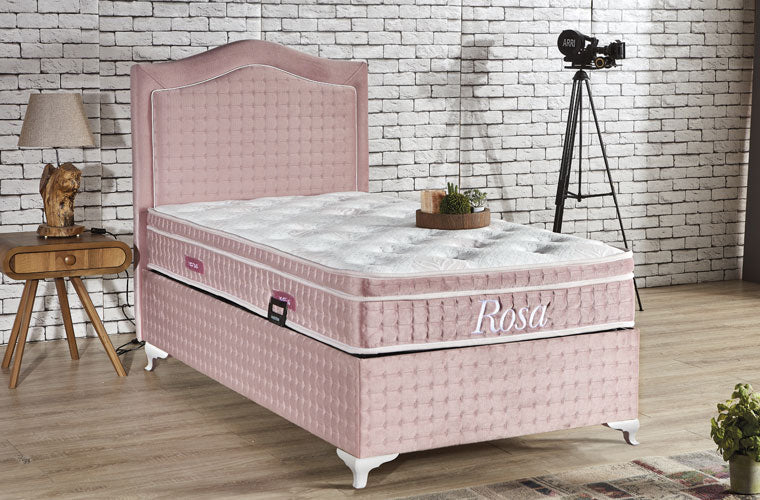 Rosa bed set by Netline Home Interior featuring a stylish bedroom with a neatly made bed, decorative pillows, and soft bedding.