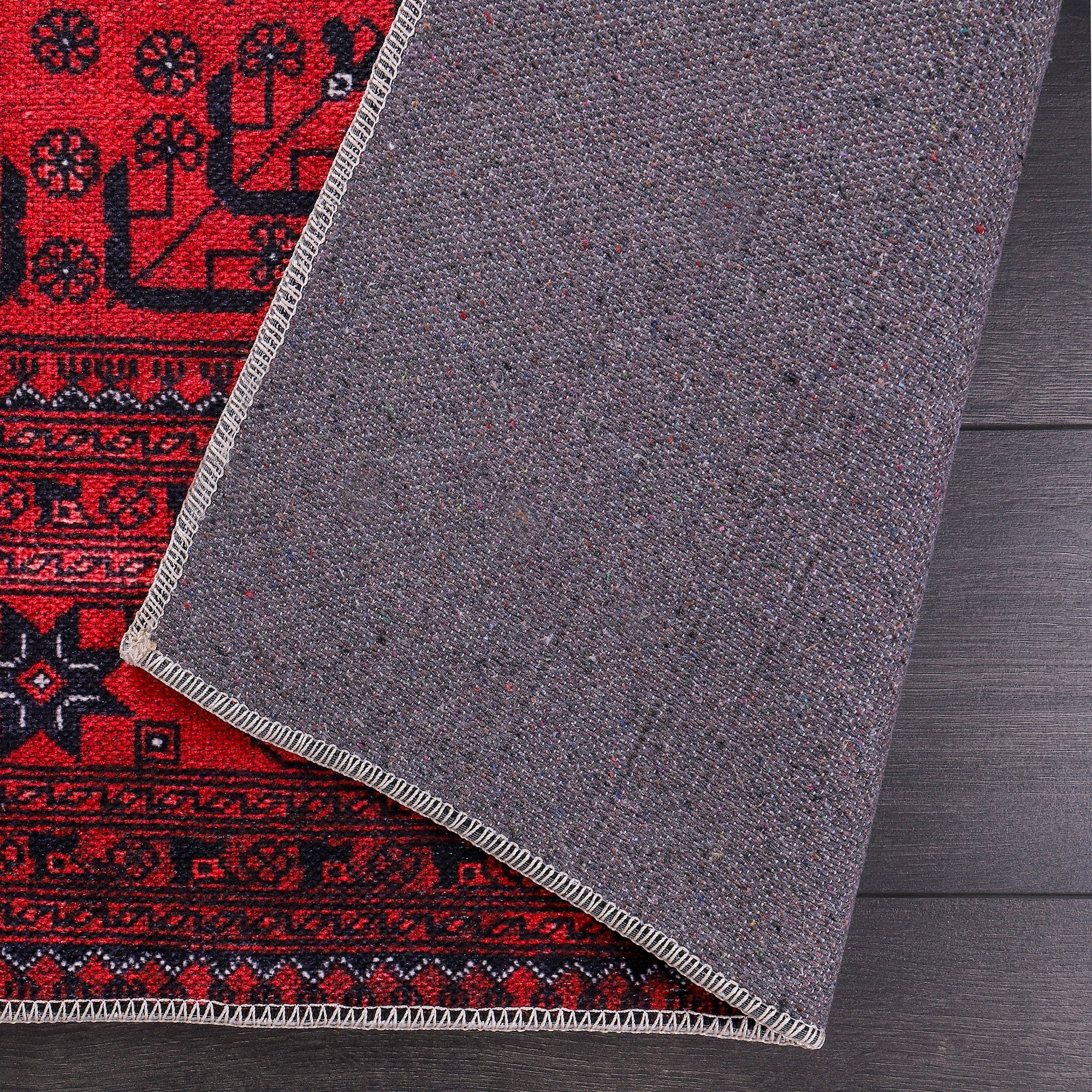 Netline Home Rugs Depot RW1001 – Machine Washable Red Afghan Pattern Area Rug | Traditional Oriental Geometric Design for Living Room, Bedroom & Office