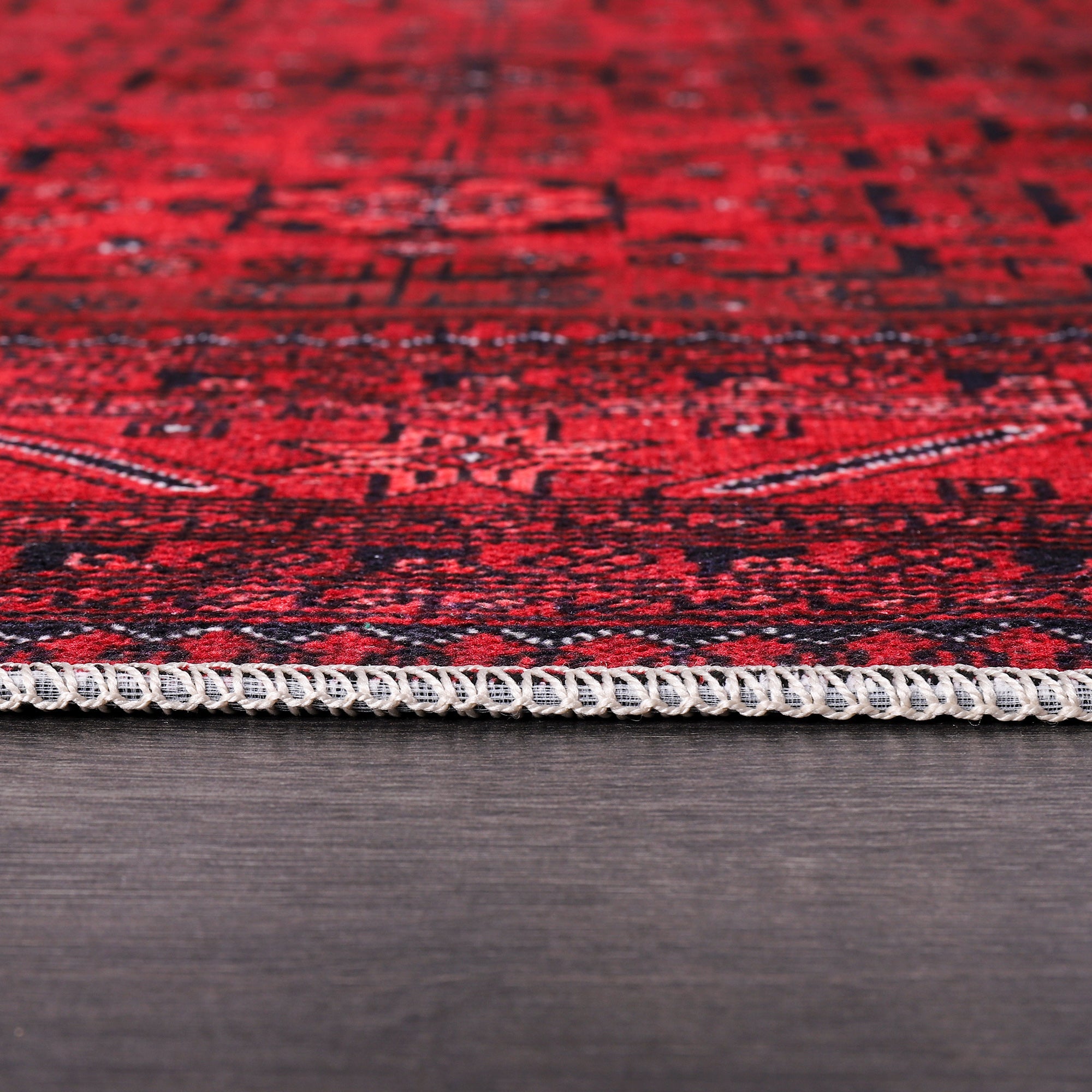 Netline Home Rugs Depot RW1001 – Machine Washable Red Afghan Pattern Area Rug | Traditional Oriental Geometric Design for Living Room, Bedroom & Office