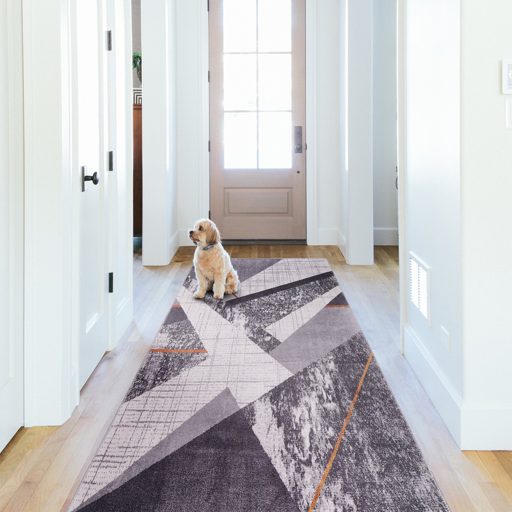 RW1005 washable runner rug in a modern hallway