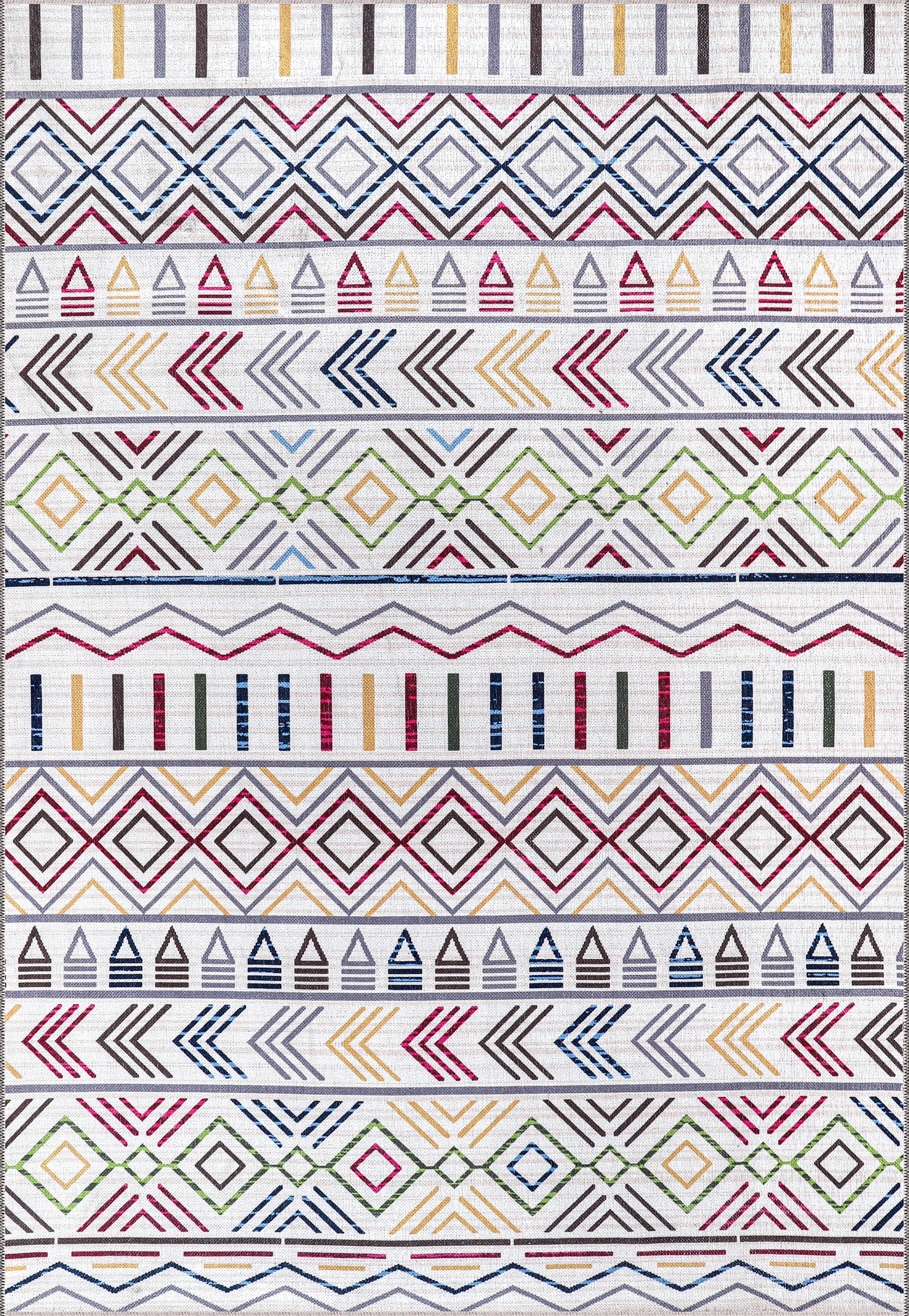 Netline Home Rugs Depot Kilim Red Medallion Washable Rug Design RW1005