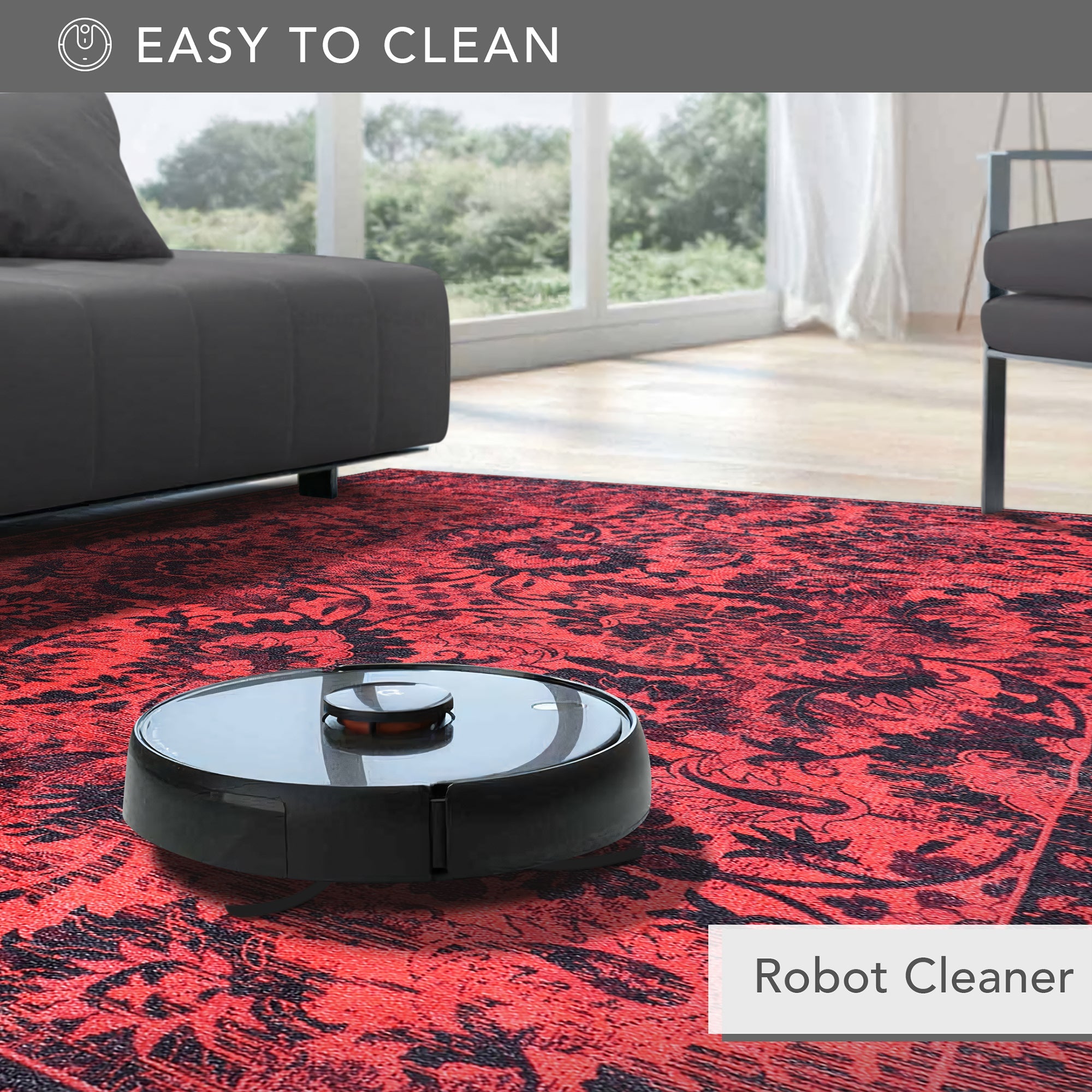RW1010 washable chenille area rug viewed from above