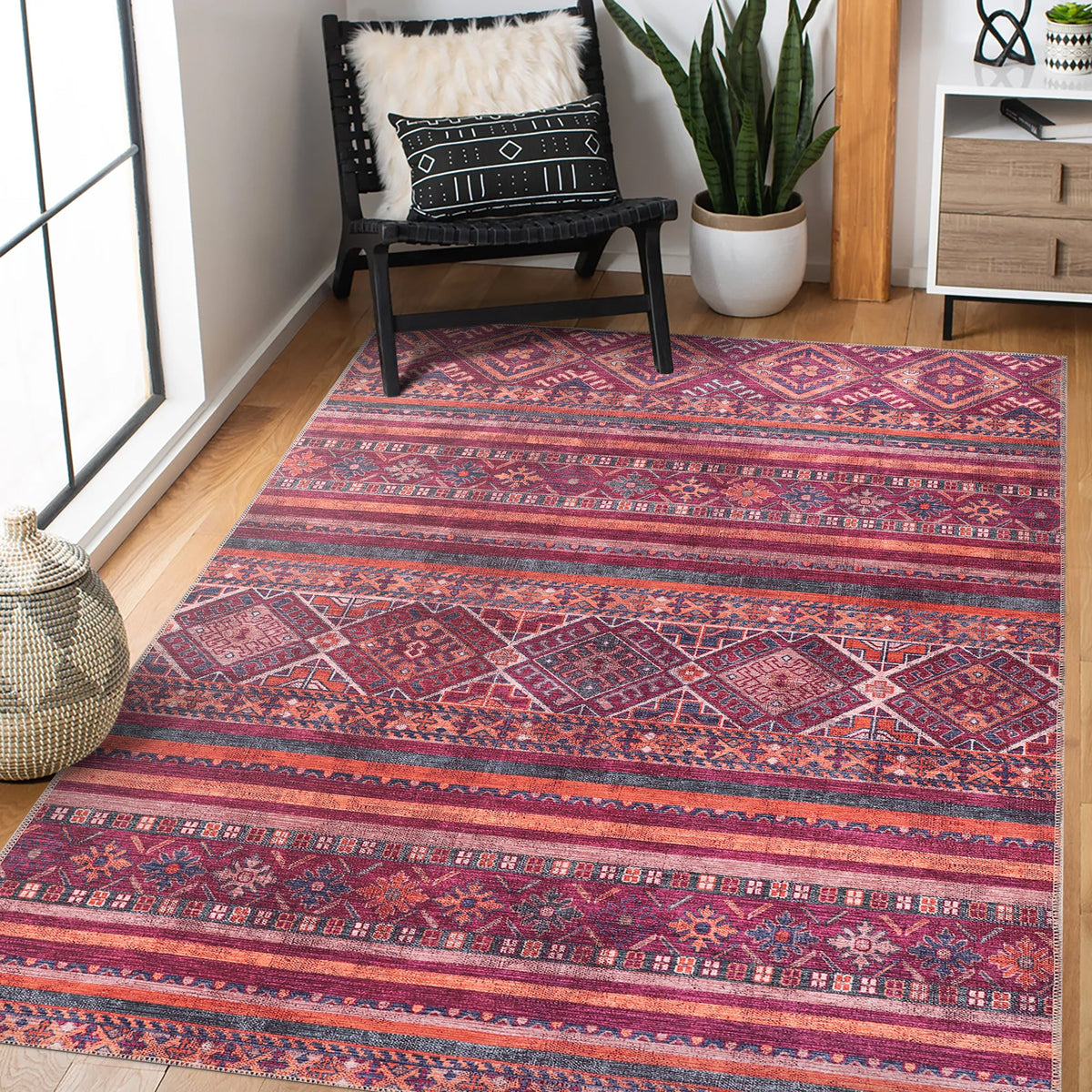 RW1322 washable chenille rug texture and pattern detail