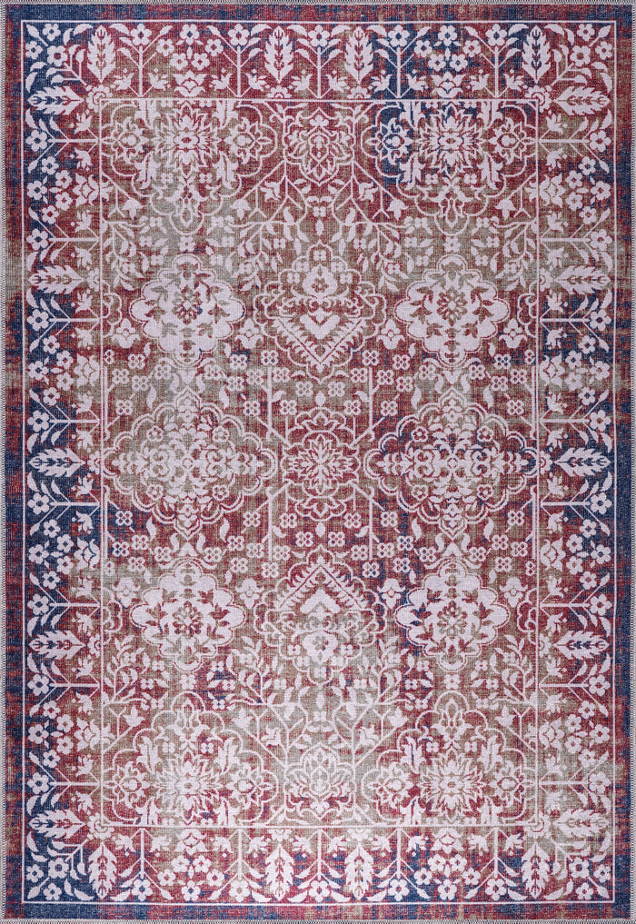 Studio Watercolour Silver Grey Abstract Washable Rug shown in an illustrative room