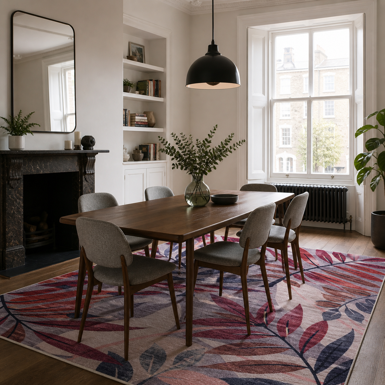 Premier Floral Soft White Washable Rug by Netline Home